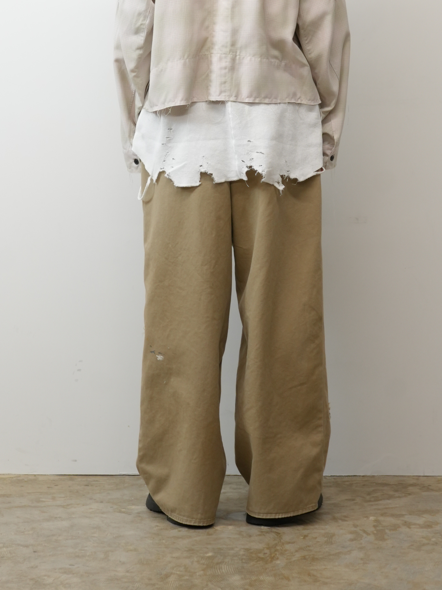 REMAKE WIDE CHINO TROUSERS(BROWN)
