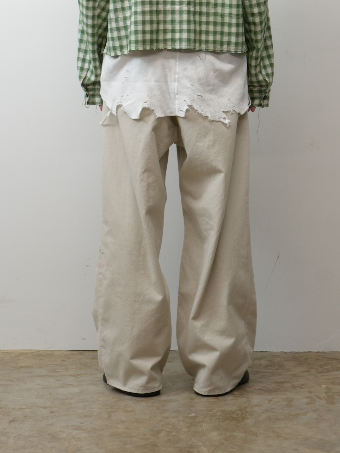 REMAKE WIDE CHINO TROUSERS(BEIGE)