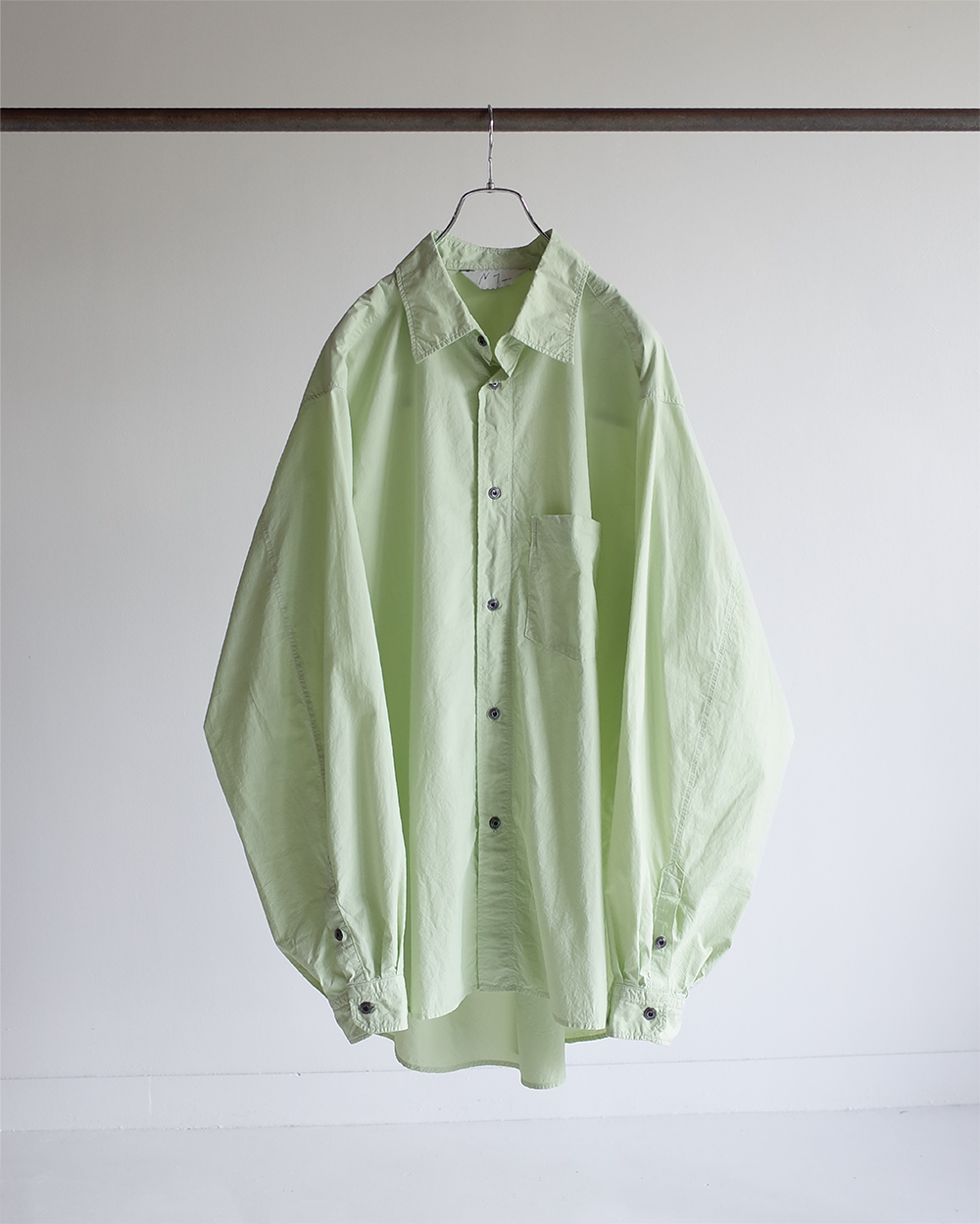 WRINKLES OVERSIZED LS SHIRT(PISTACHIO) – ANCELLM