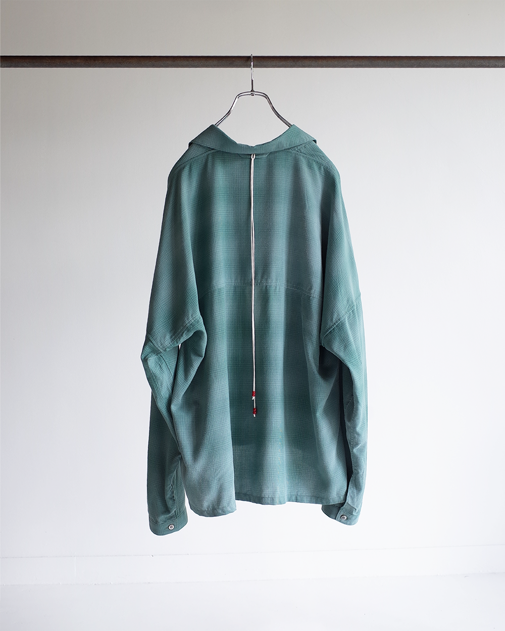 OMBRE CHECK PULLOVER SHIRT(GREEN)