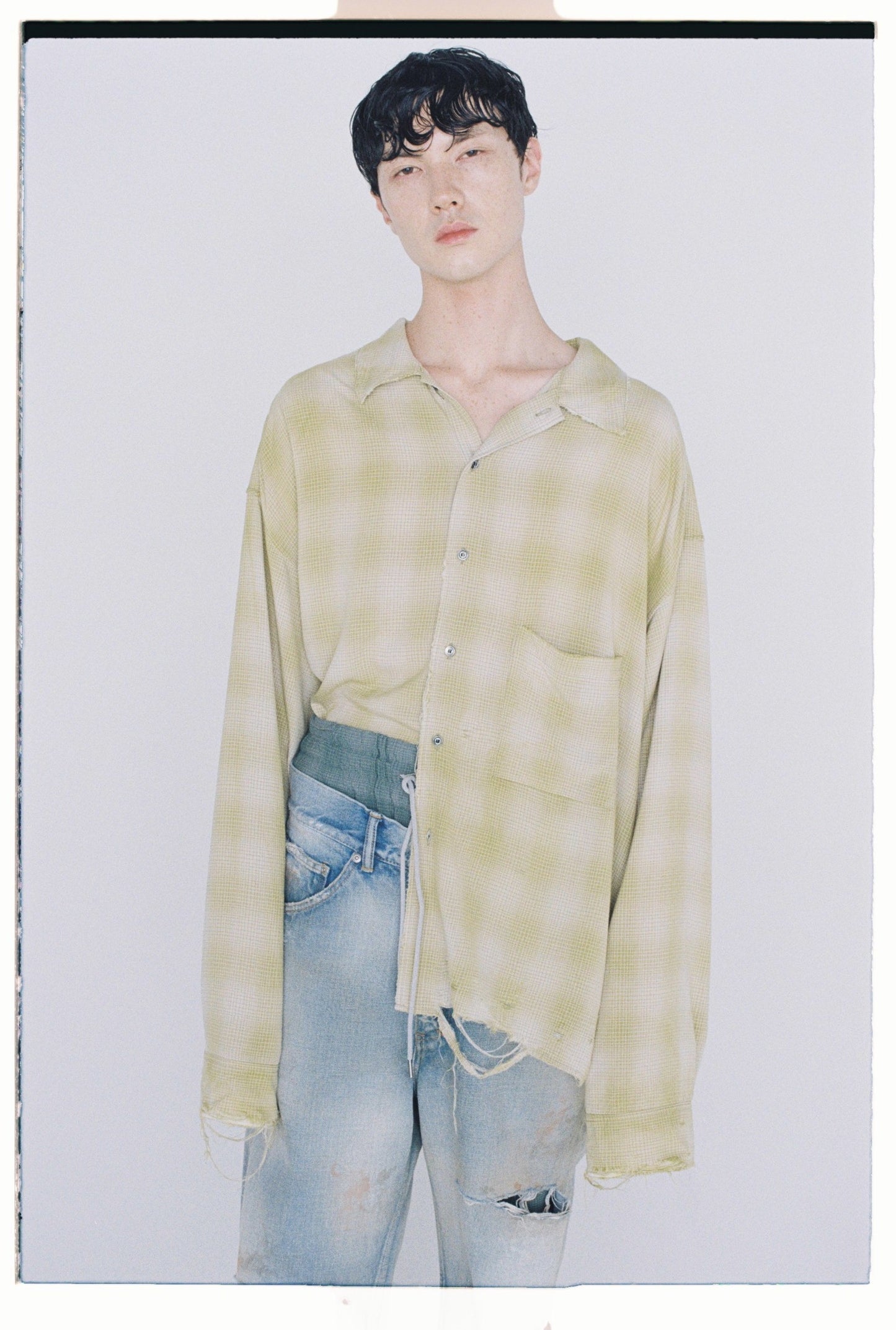 RAYON CHECK SHIRT(YELLOW)