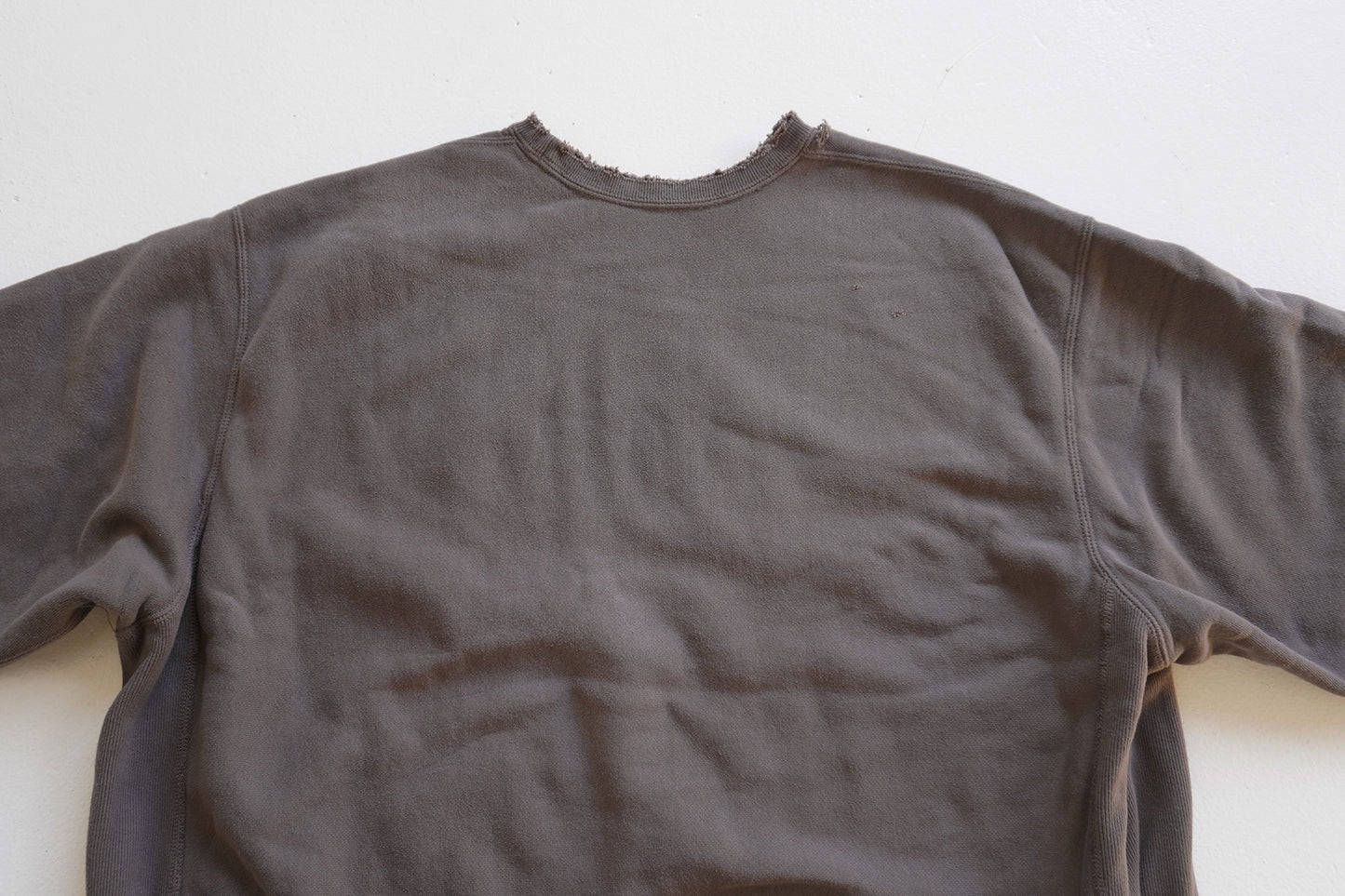 DYED DAMAGE SWEAT SHIRT(F.BLACK)