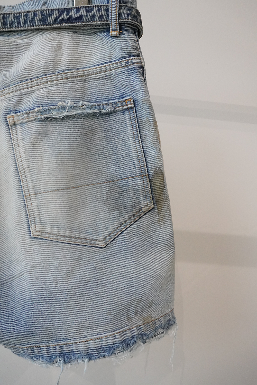 CRASH DENIM SHORTS(INDIGO)