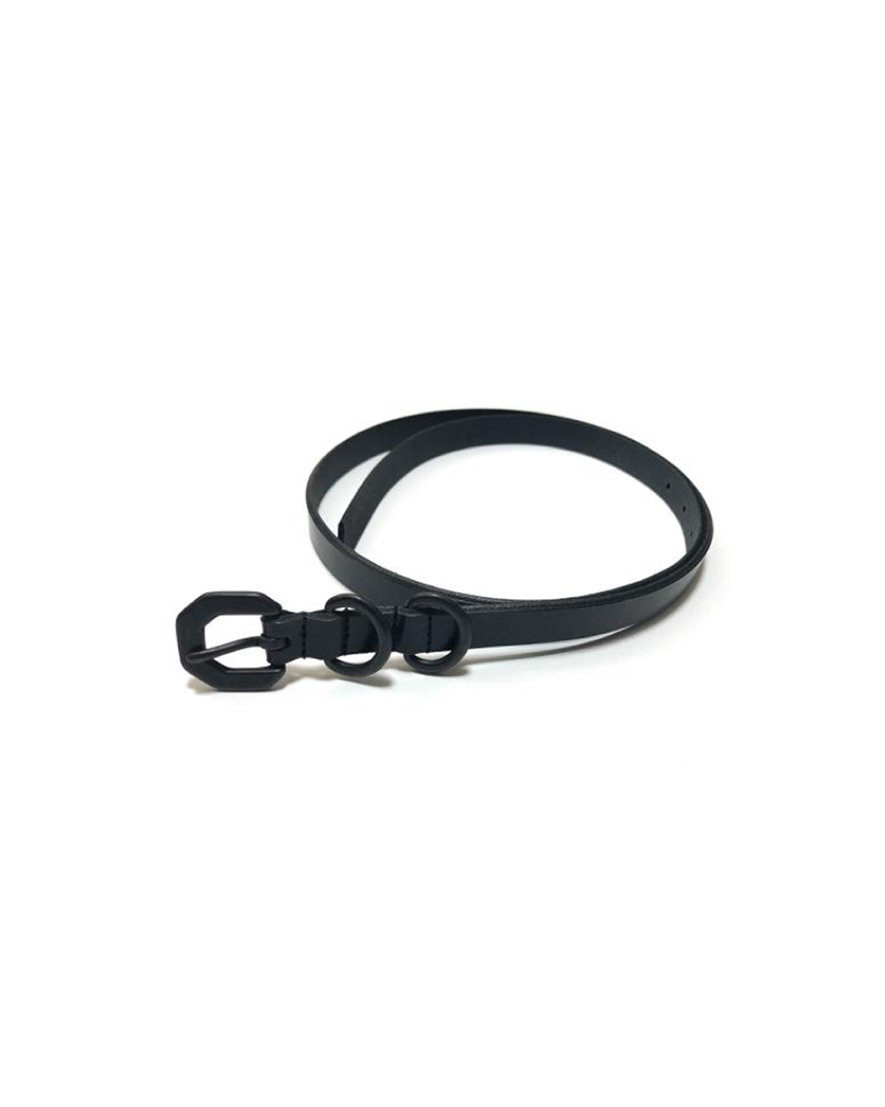 NARROW LEATHER BELT(BLACK) – ANCELLM