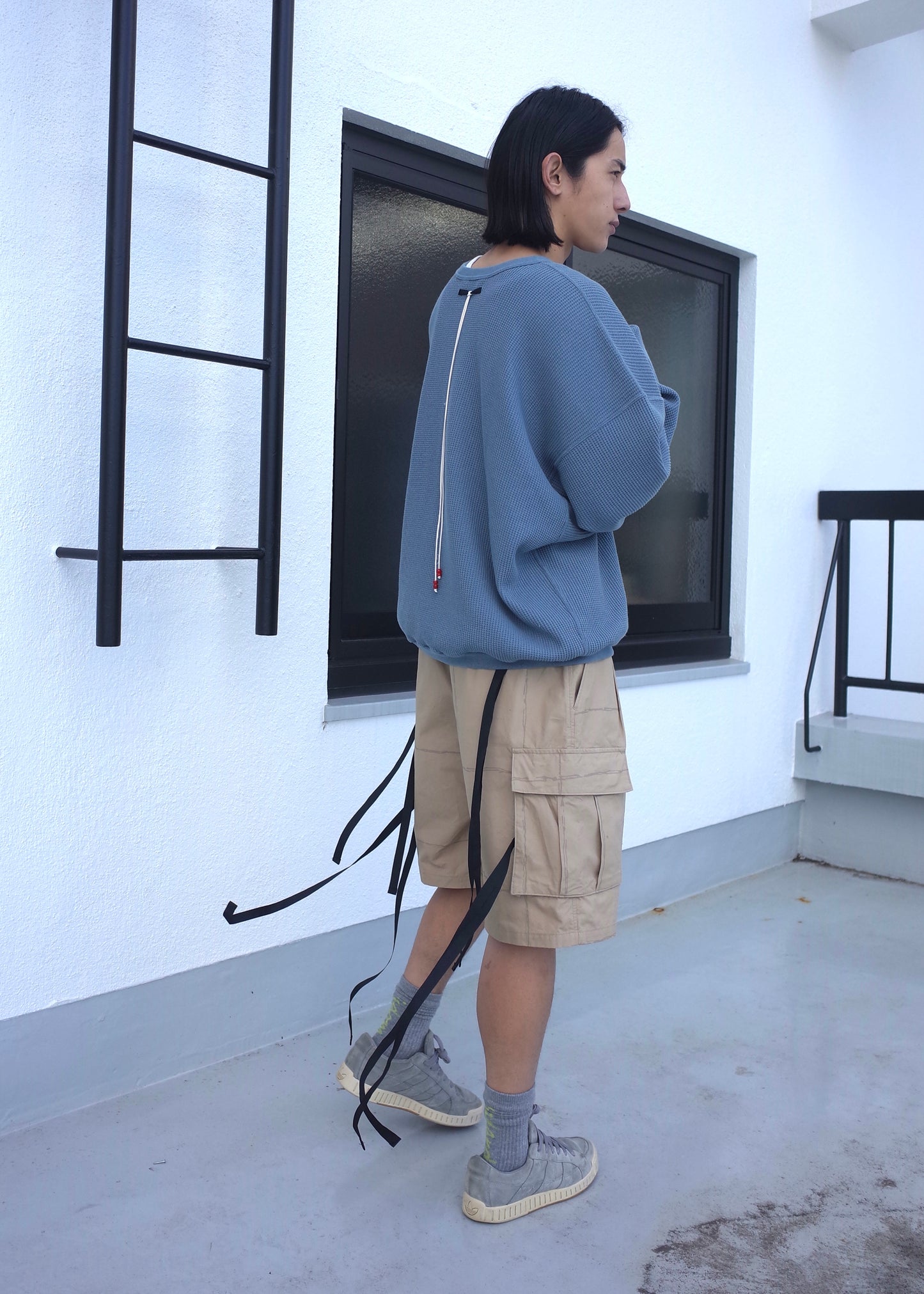 WAFFLE OVER LS(BLUE)