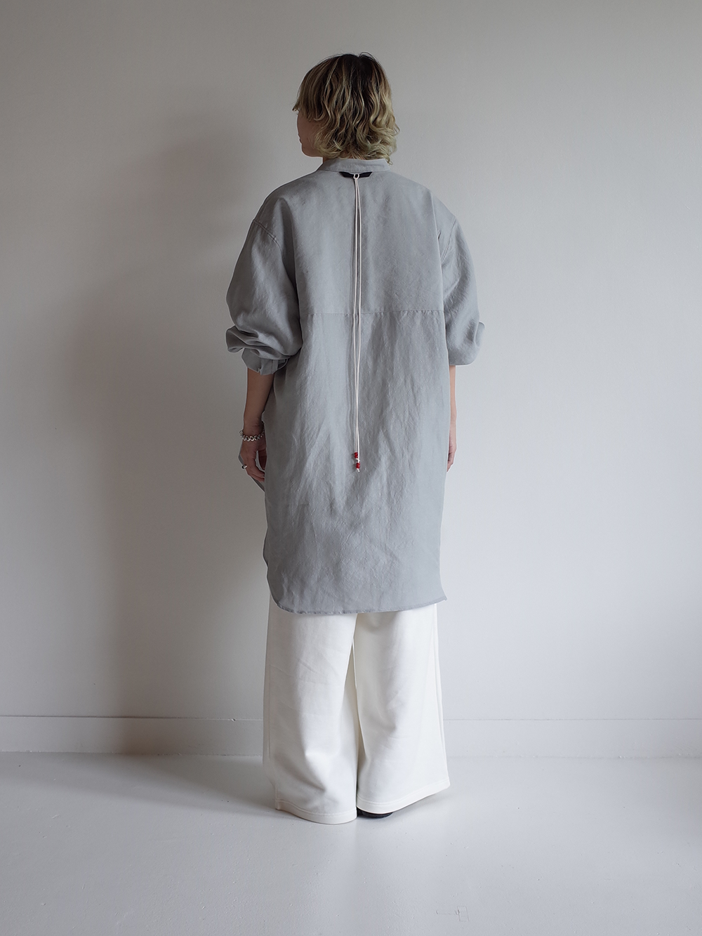 W/L SLIT LONG SHIRT(BLUEGRAY)