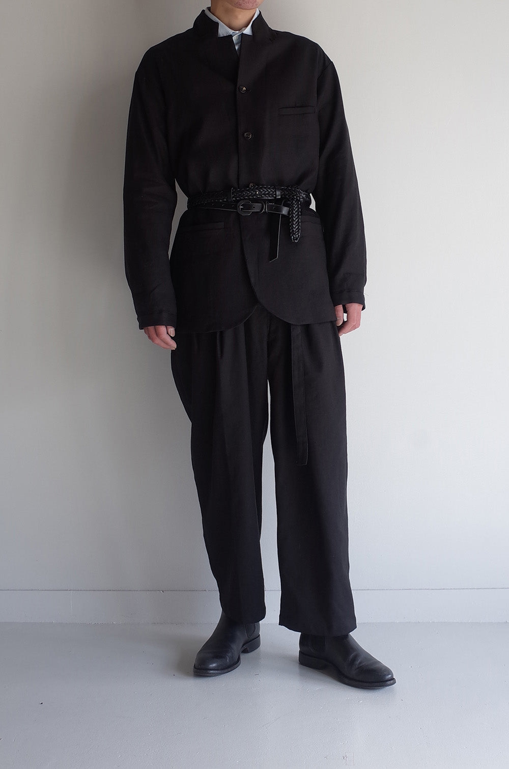BELTED L/P TUCK WIDE PANTS