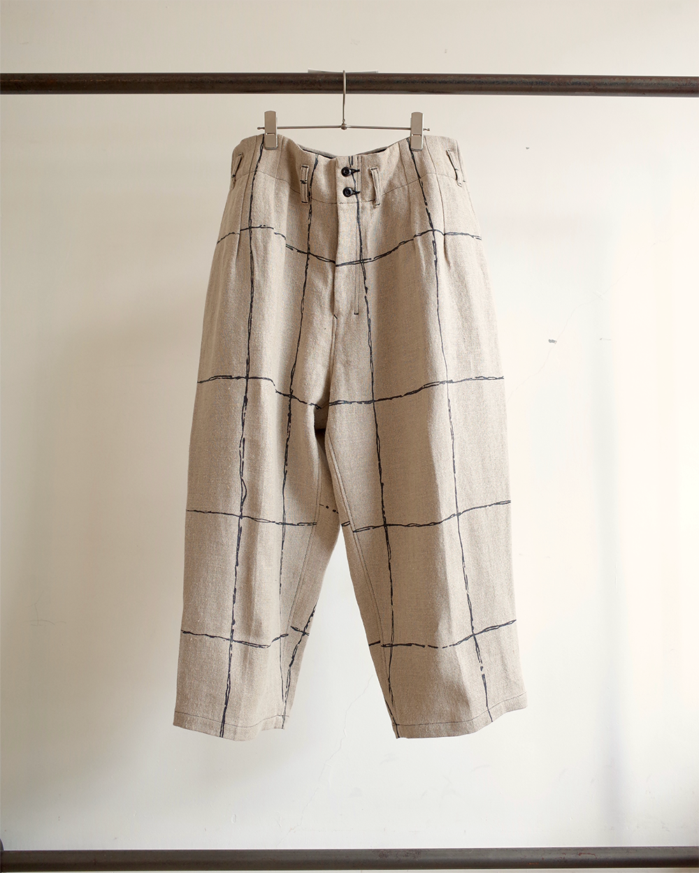 ANCELLM DRAWING CHECK LINEN セットアップ 1