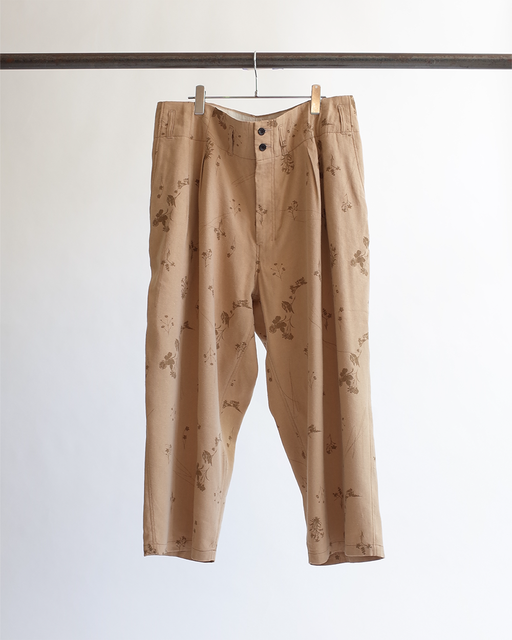 LINEN SILK FLOWER WIDE PANTS – ANCELLM