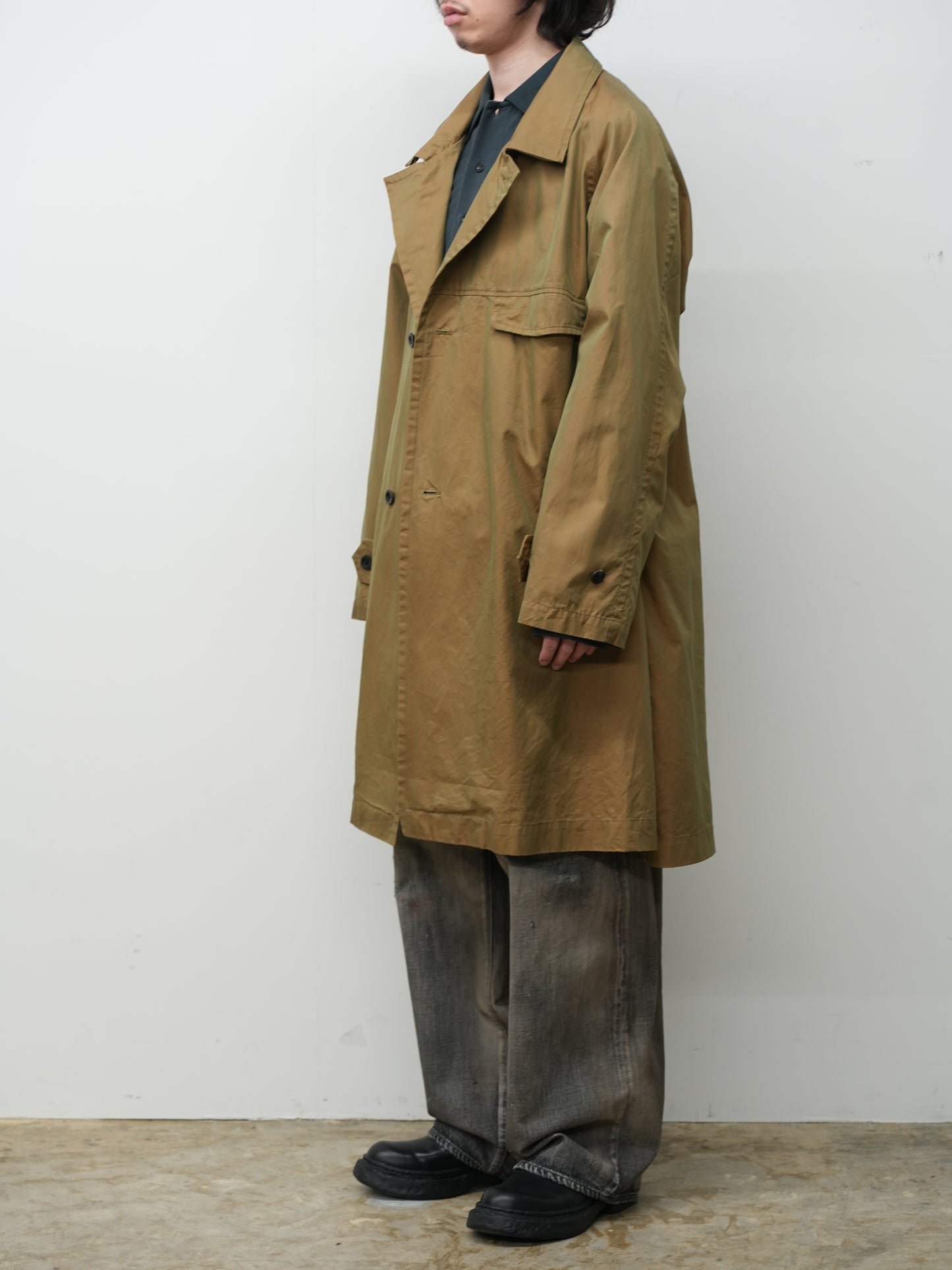 SINGLE BREASTED COLLAR COAT(BEIGE)