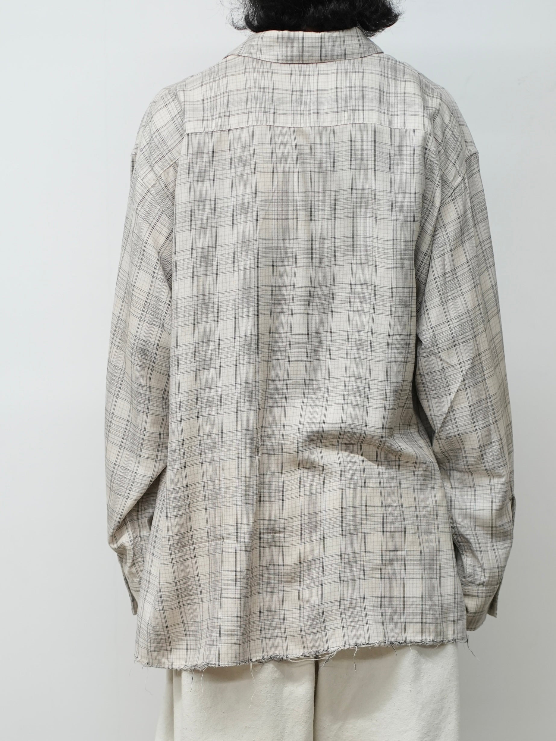 AGING RAYON CHECK SHIRT(BEIGE) – ANCELLM