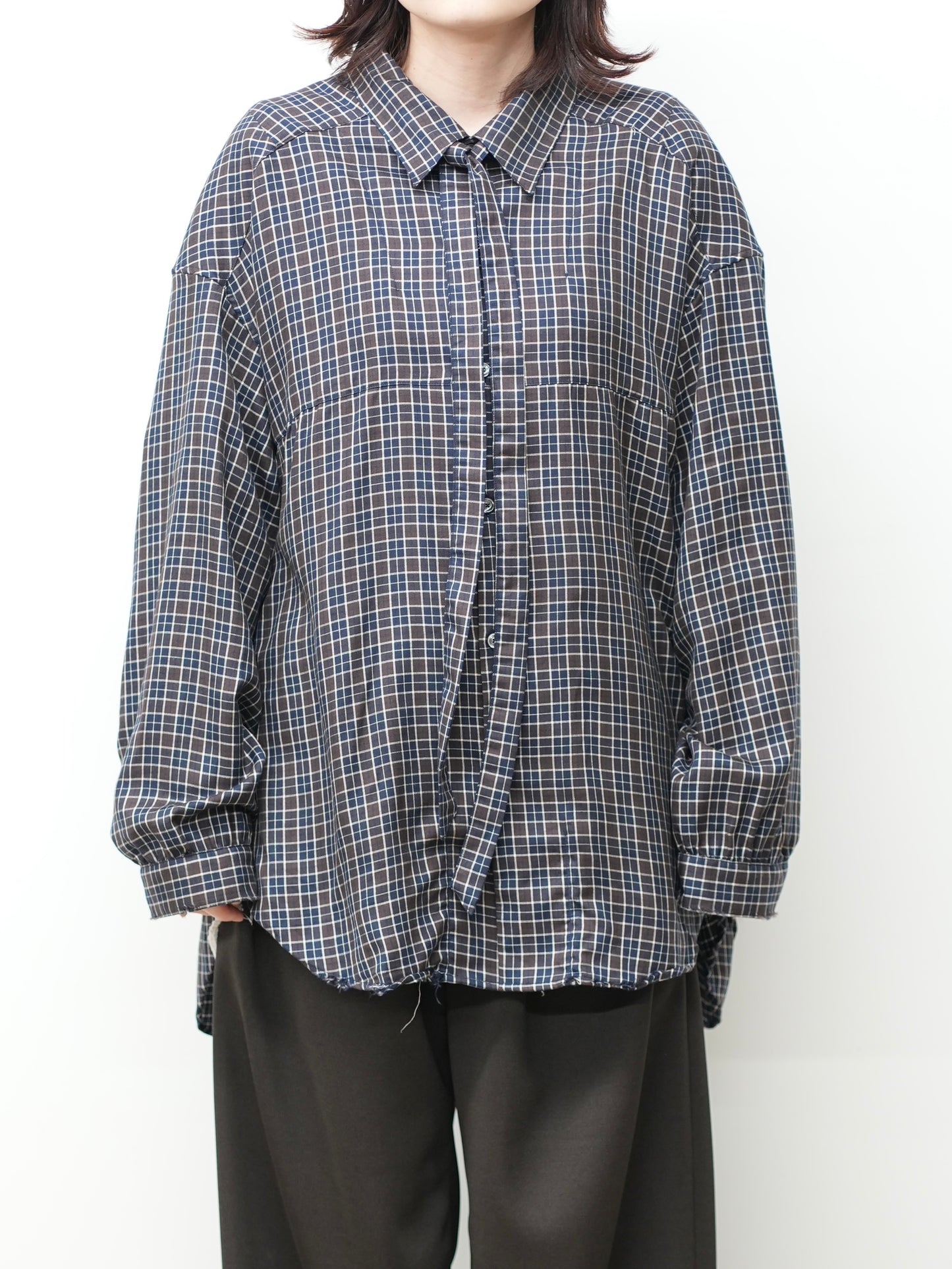 BOW-TIE CHECK SHIRT(NAVY)