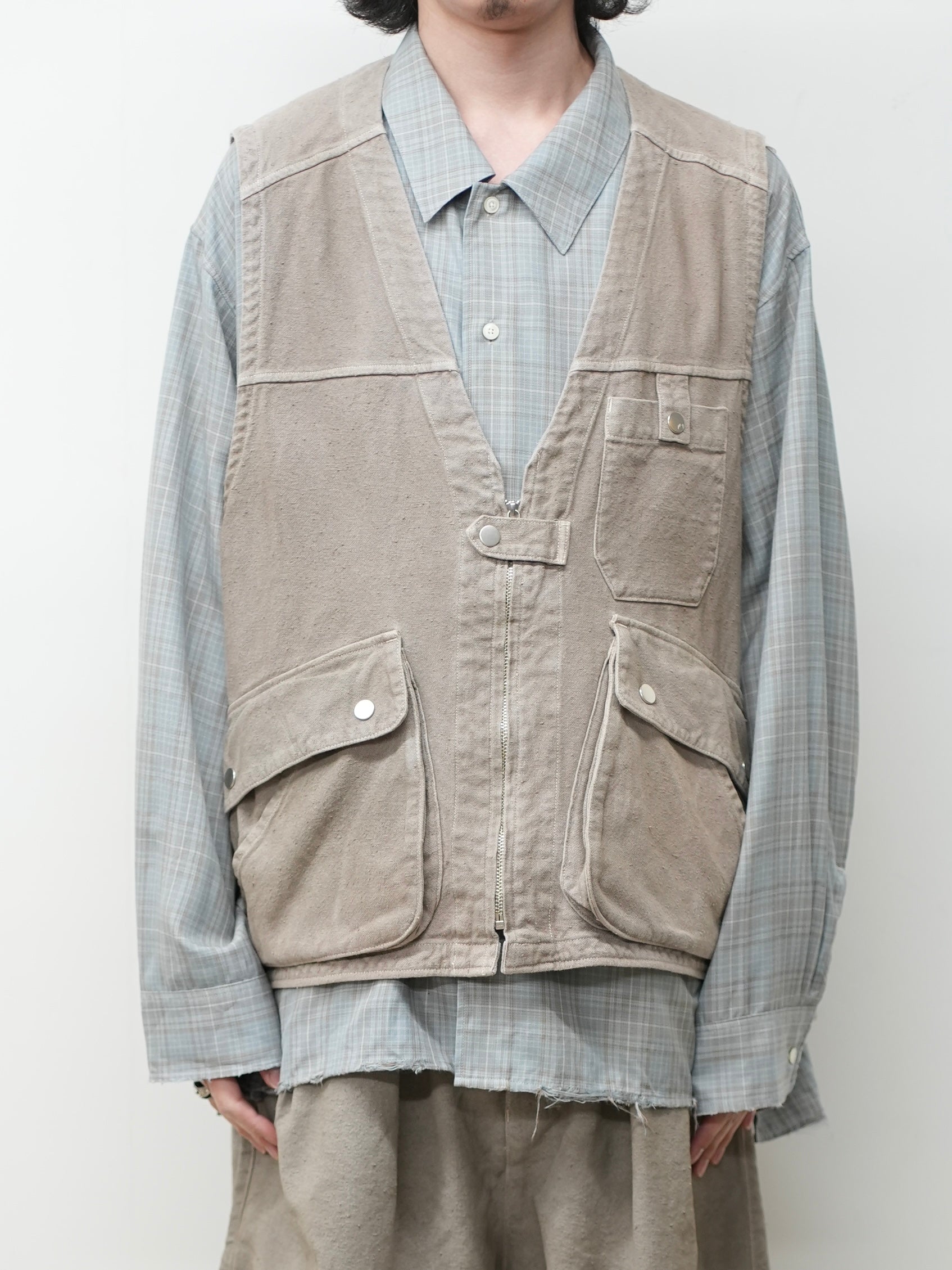 C/R DUCK UTILITY VEST(GREIGE) – ANCELLM
