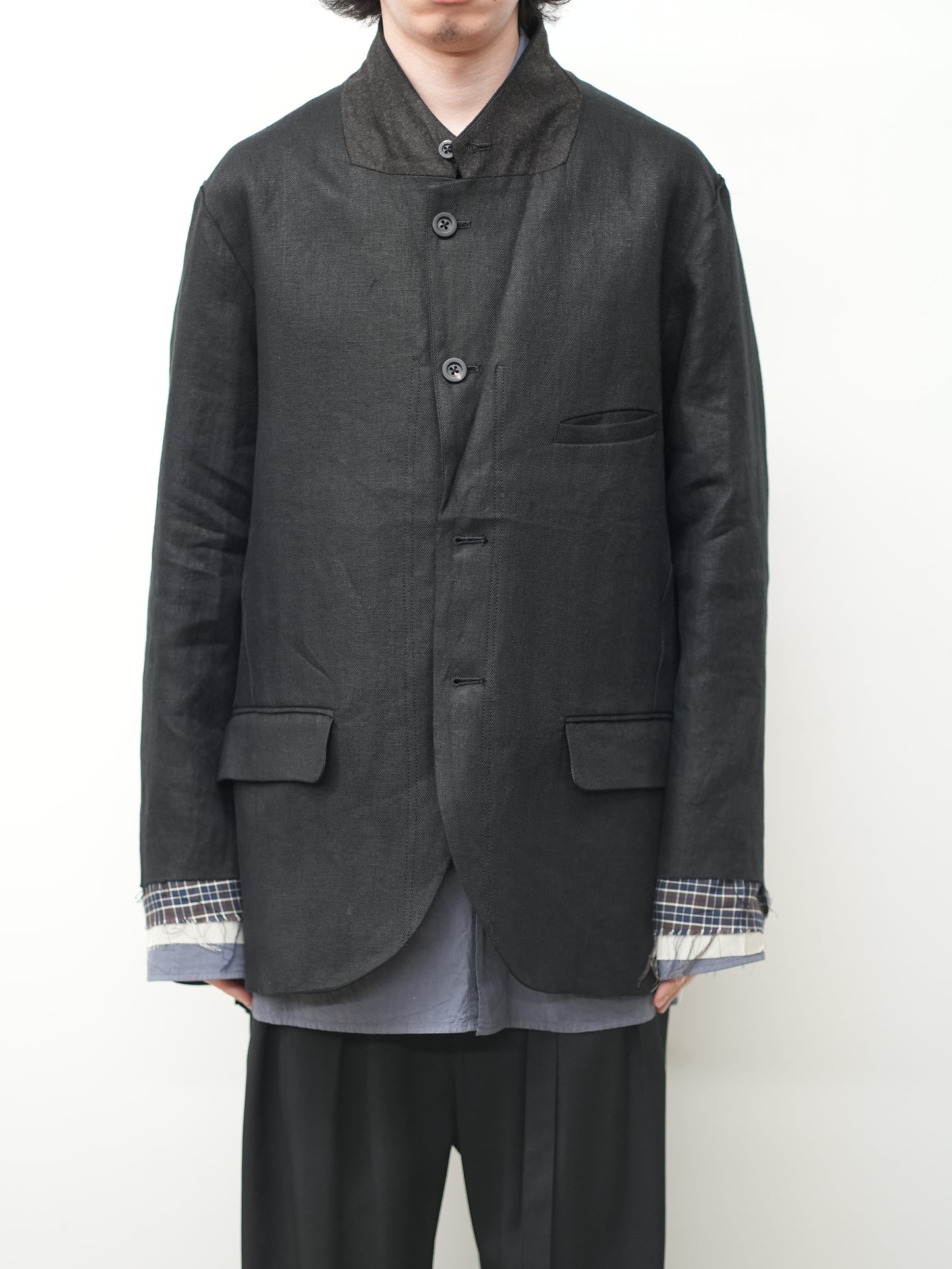 LAYERED TAILORED JACKET(BLACK)