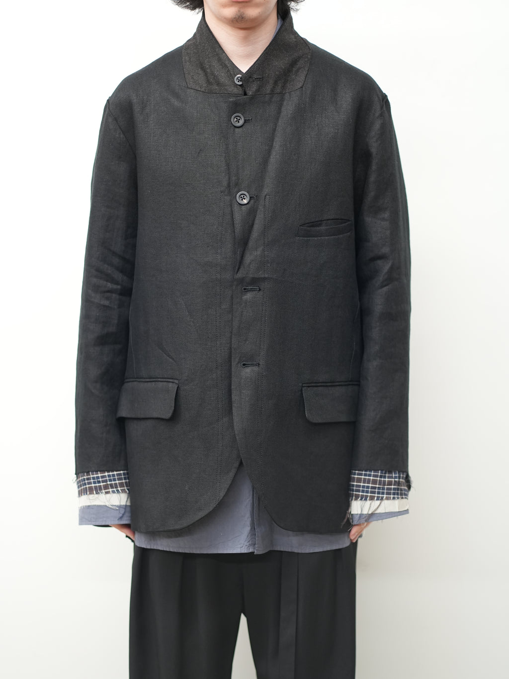 LAYERED TAILORED JACKET(BLACK)
