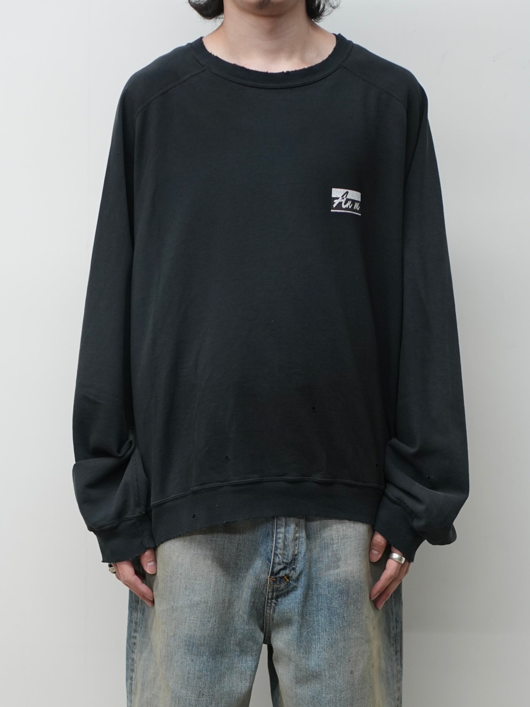 ANCELLM 　LIGHT LOOP SWEAT SHIRT LIGHT LOOP SWEAT SHIRT(BLACK) – ANCELLM