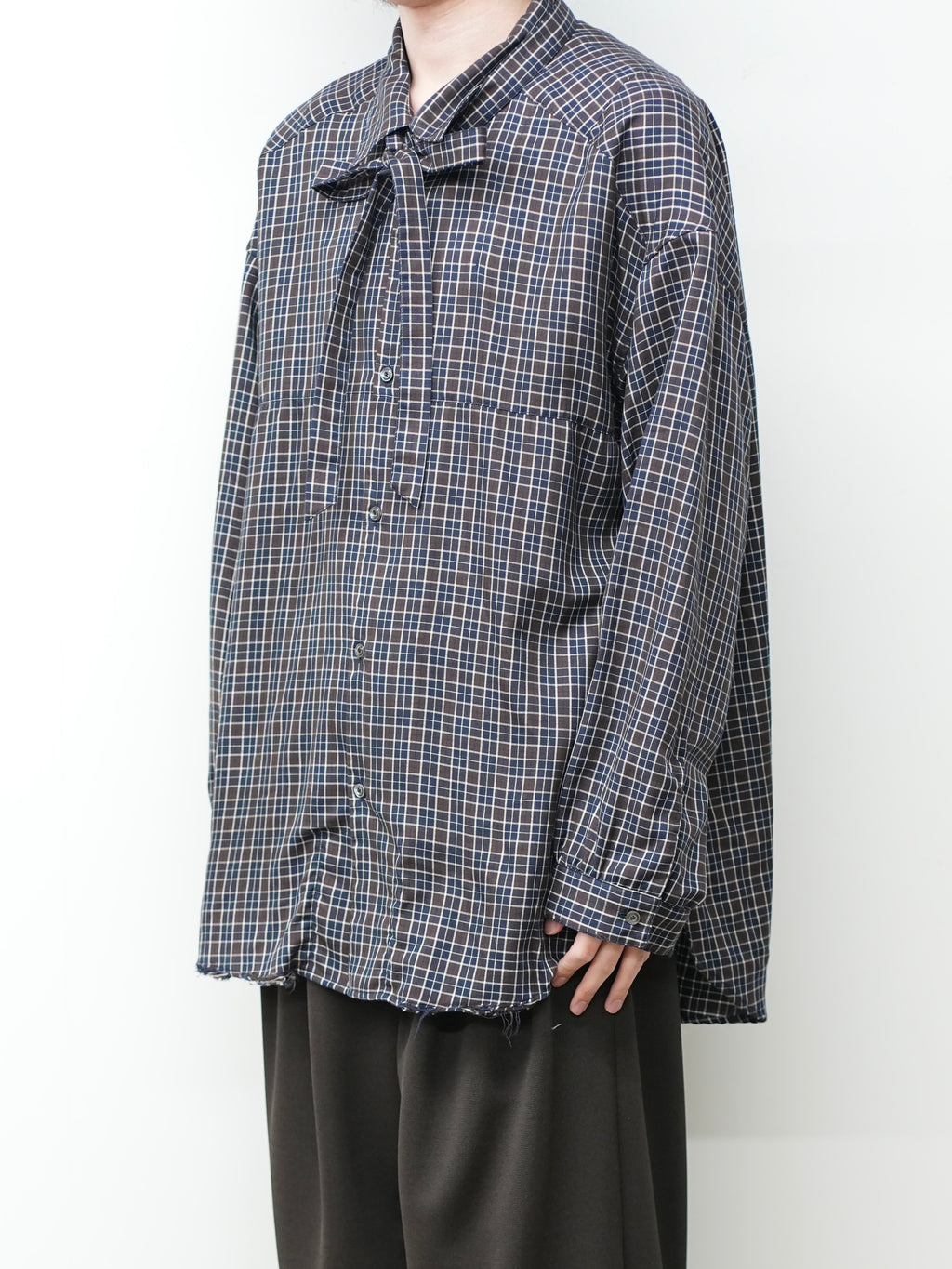 BOW-TIE CHECK SHIRT(NAVY)