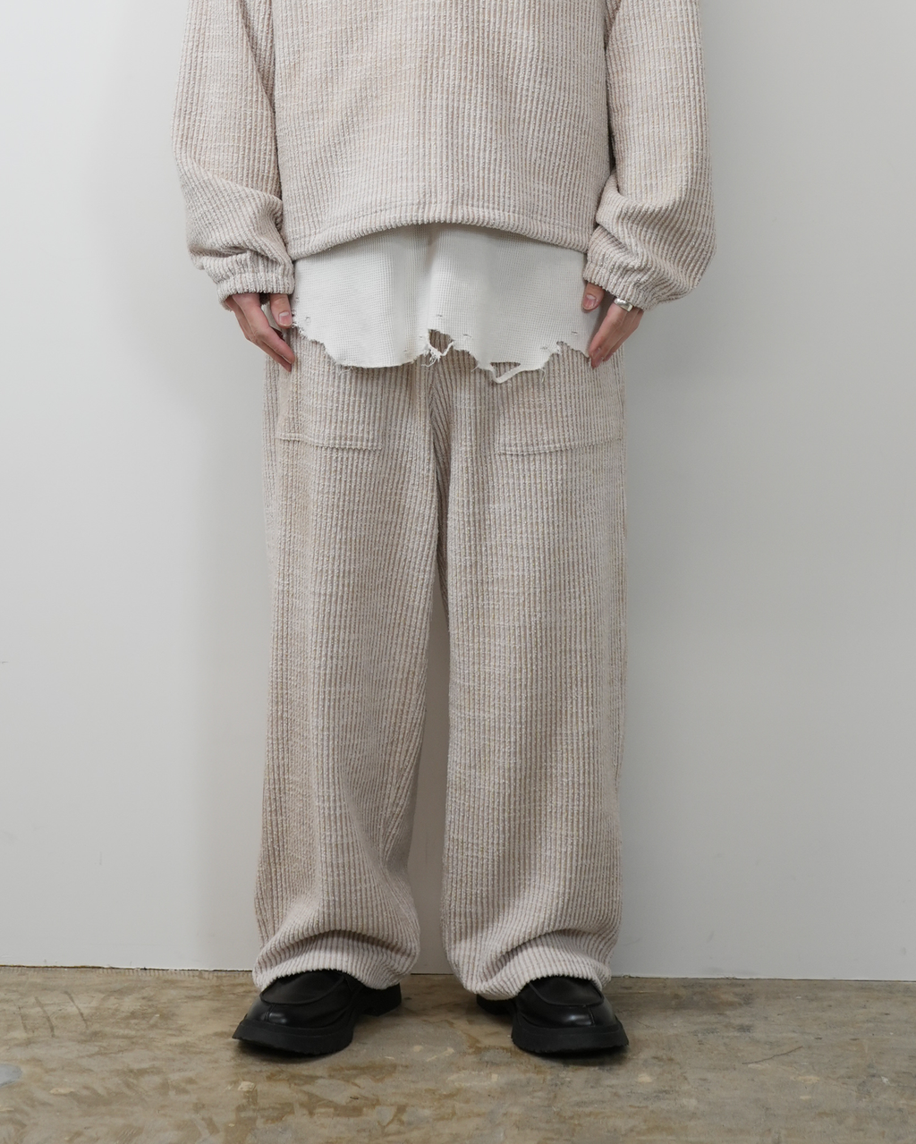 アンセルム CUT STRIPE EASY SLACKS(BEIGE) 1 CUT STRIPE EASY アンセルム CUT STRIPE EASY SLACKS(BEIGE) 1 CUT STRIPE EASY