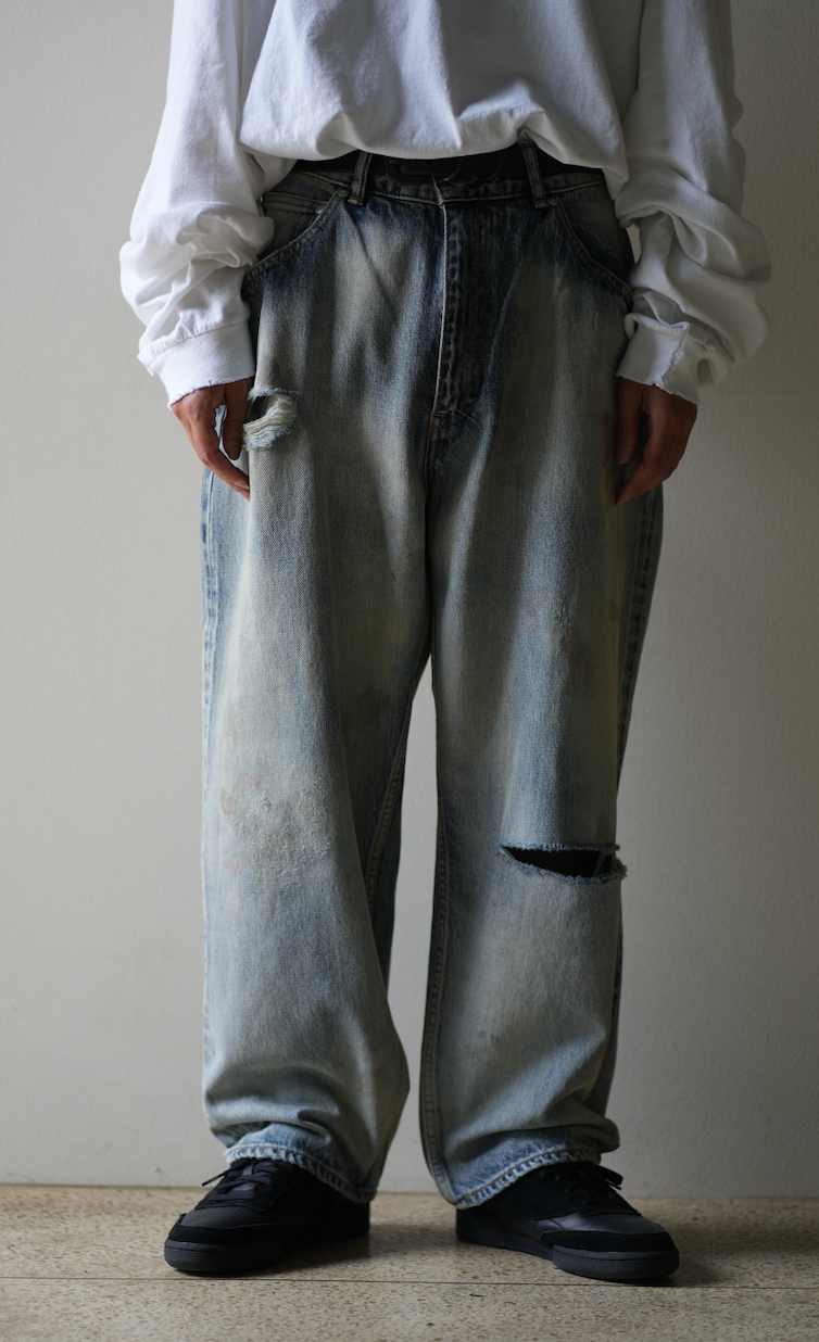 AGING SELVEDGE TAPERED 5P DENIM PANTS - 1 / INDIGO