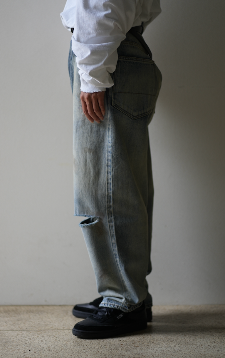 AGING SELVEDGE TAPERED 5P DENIM PANTS