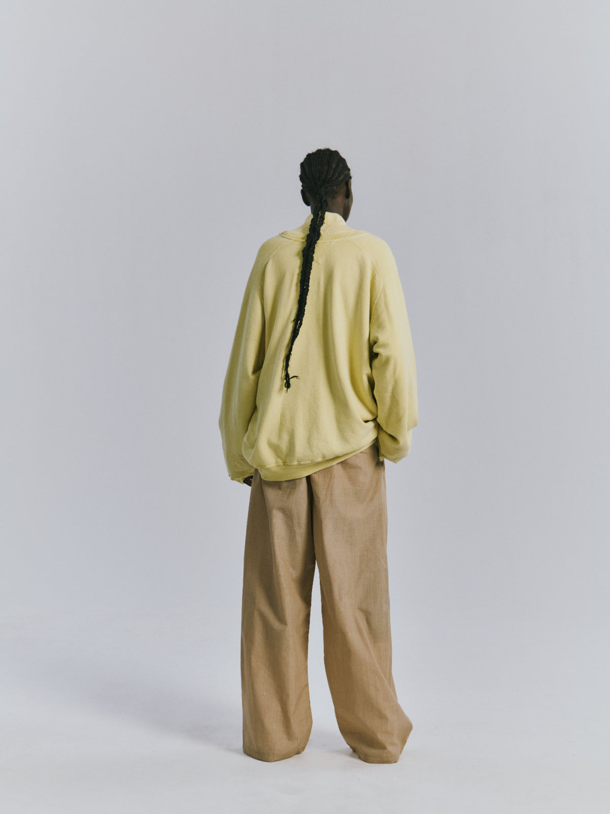 120'S WOOL HALF ZIP KNIT(YELLOW)