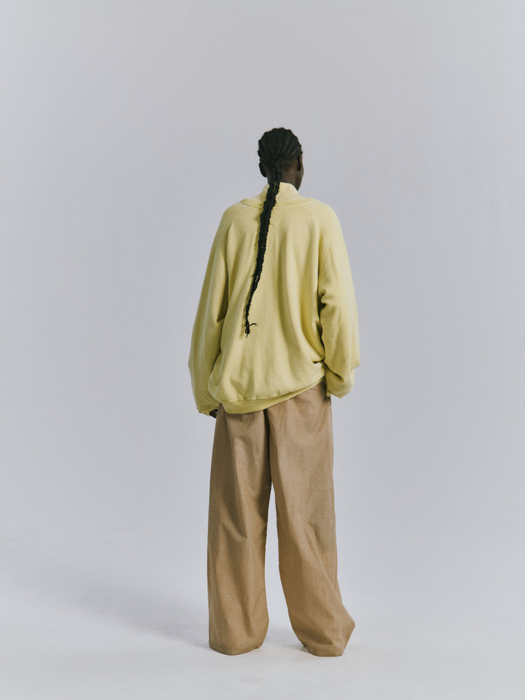 120'S WOOL HALF ZIP KNIT(YELLOW)