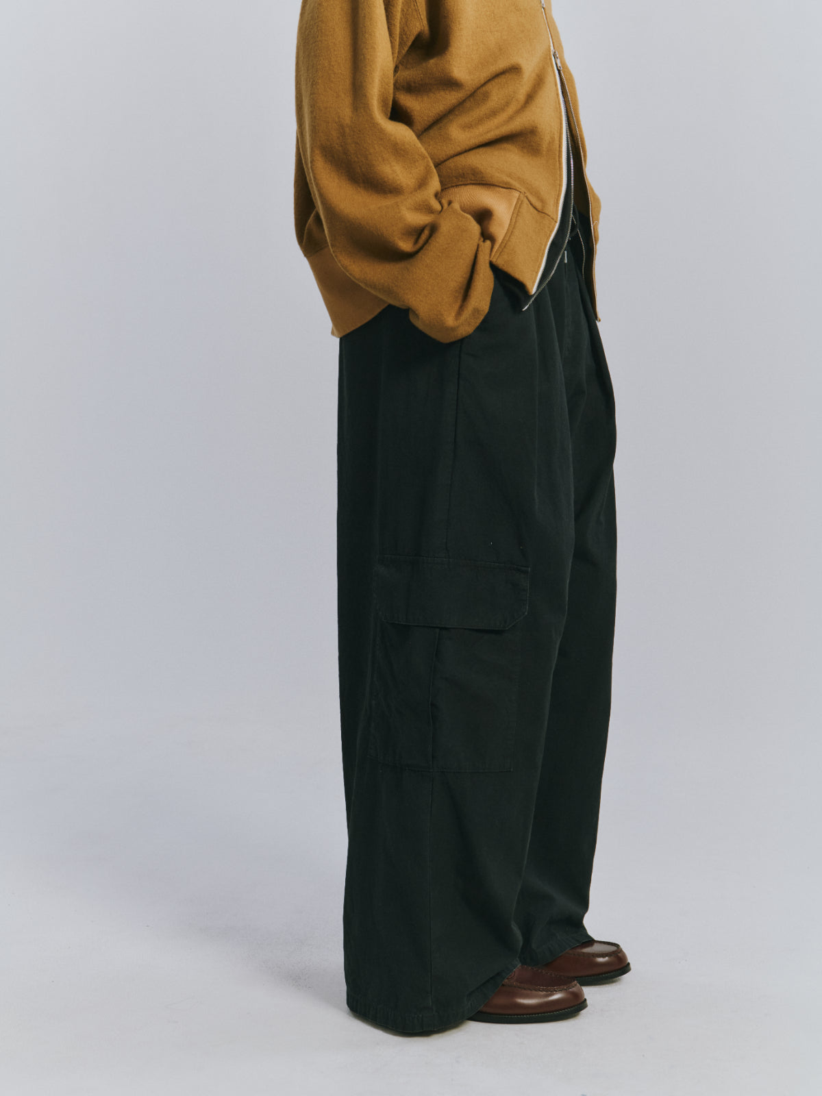 POPLIN CARGO PANTS(BLACK)