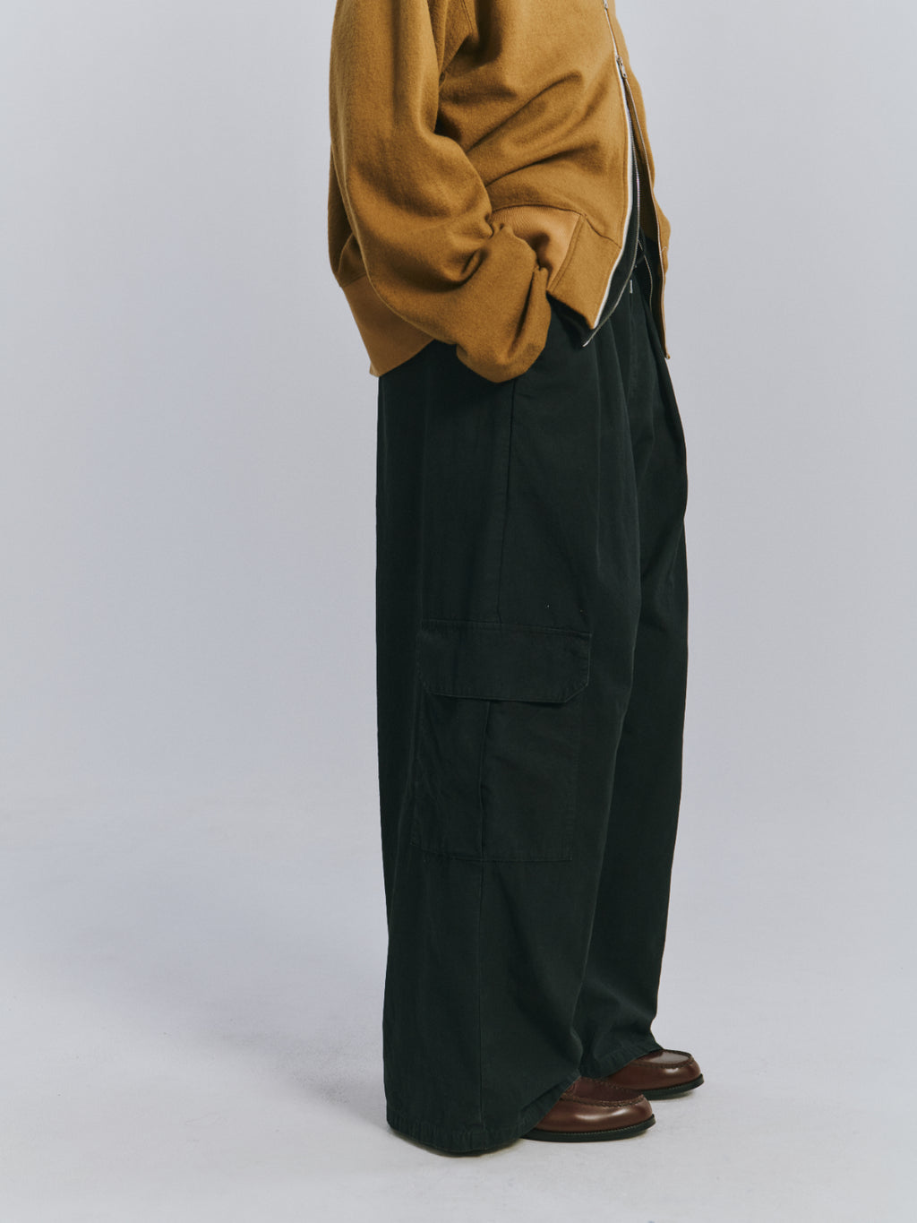 POPLIN CARGO PANTS(BLACK)