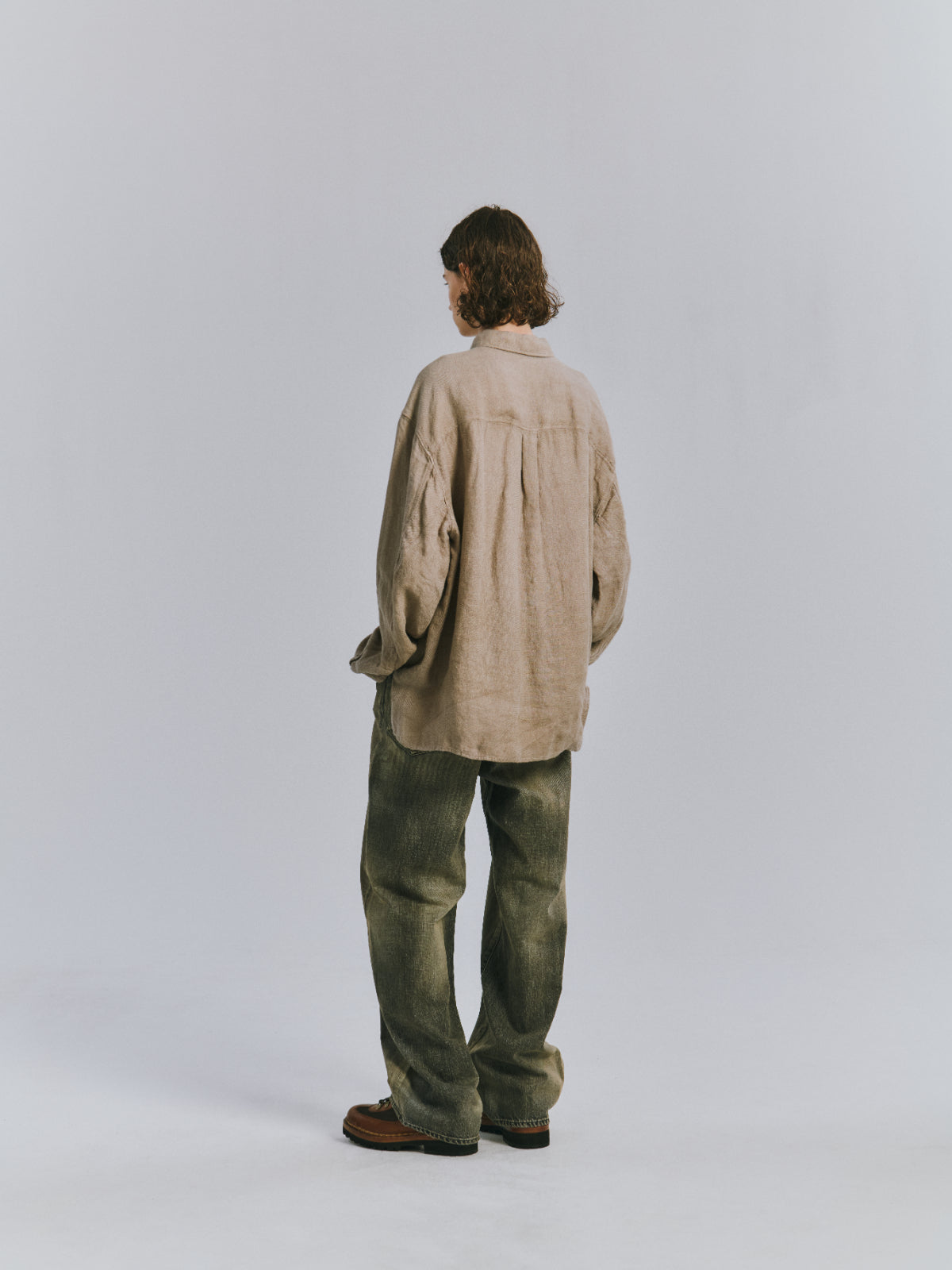 LINEN OVER SHIRT(BEIGE)