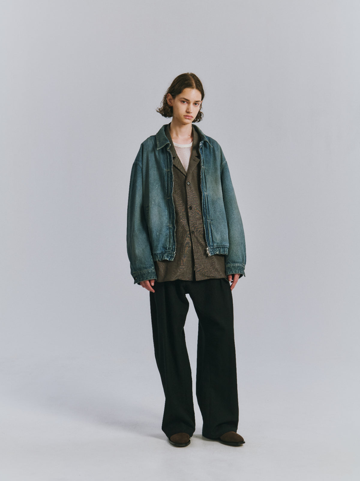 AGING DENIM TUCK JACKET(INDIGO)