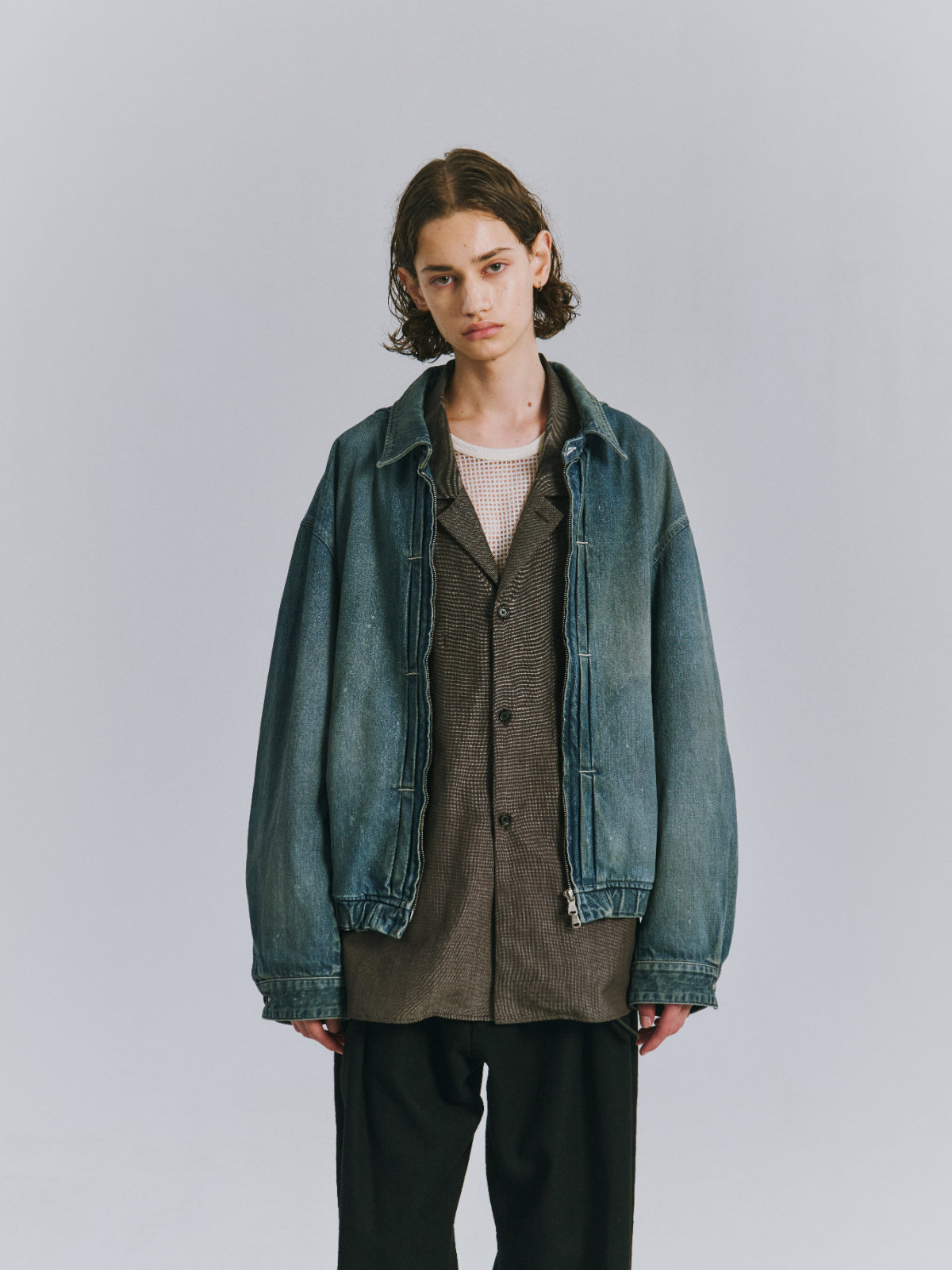 AGING DENIM TUCK JACKET(INDIGO)