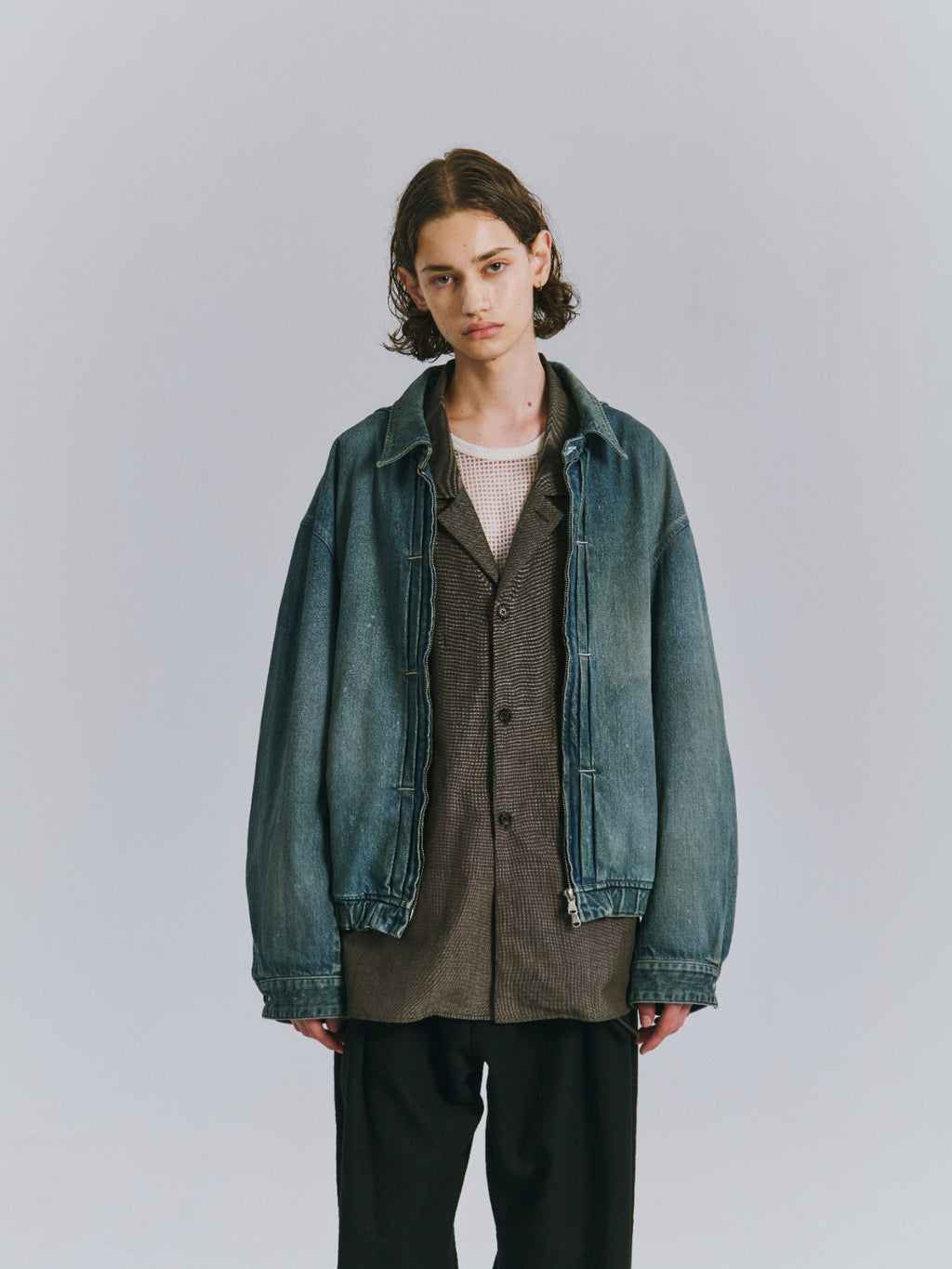 AGING DENIM TUCK JACKET(INDIGO)