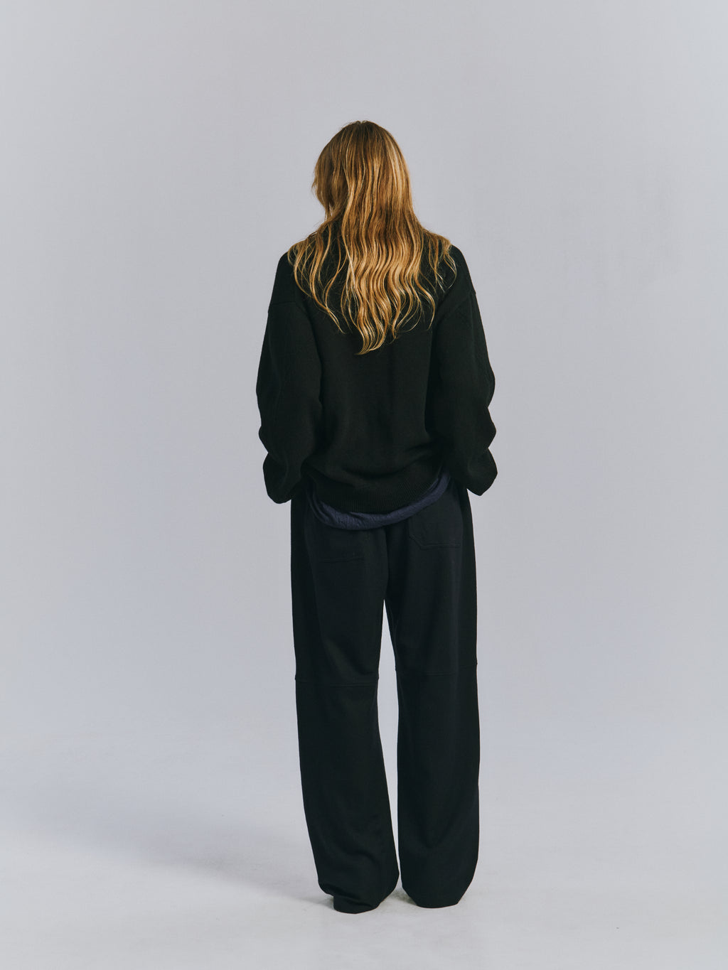 SHETLAND WOOL SKIPPER KNIT(BLACK)