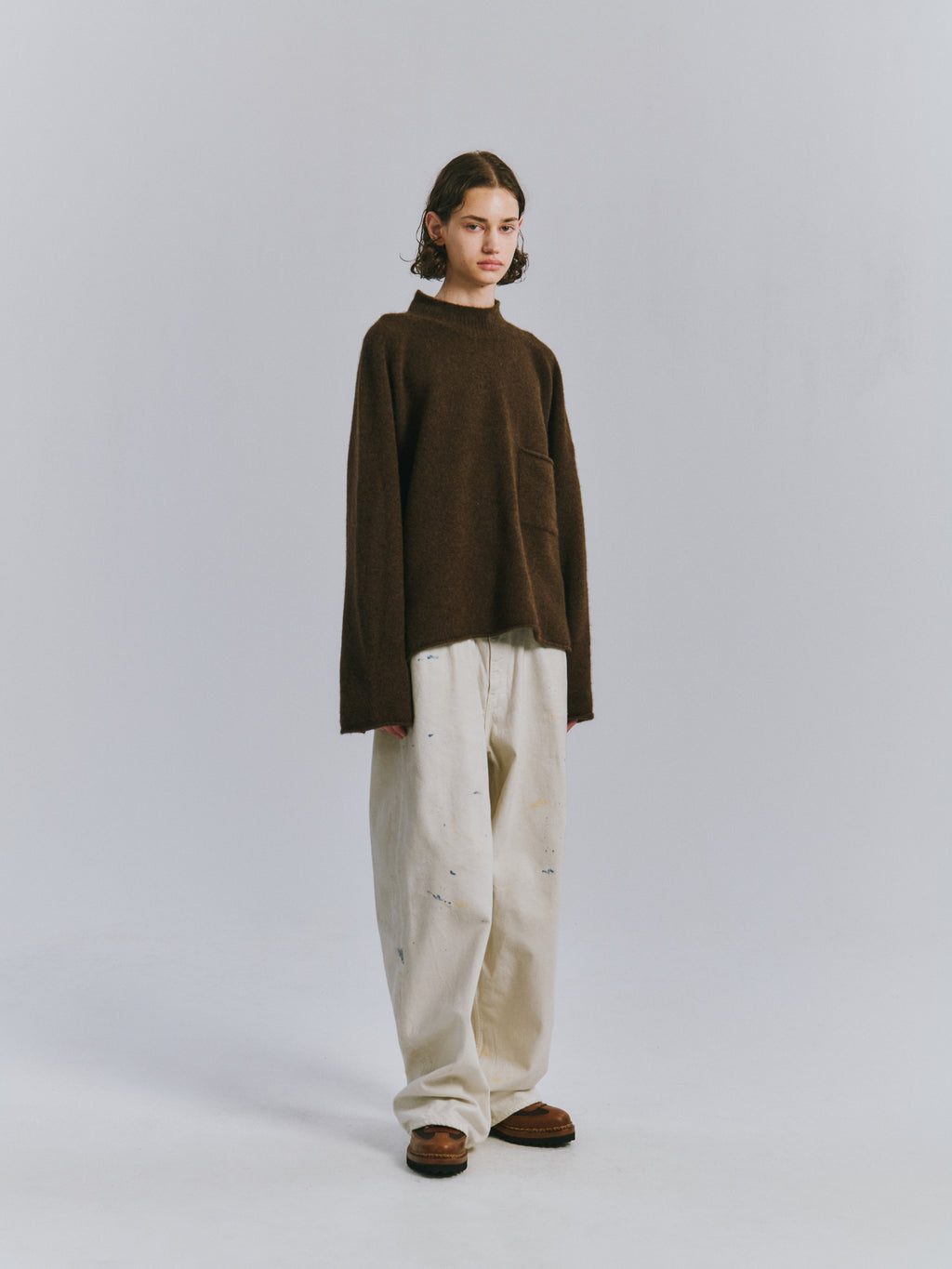 ROLLNECK LS KNIT(BROWN)
