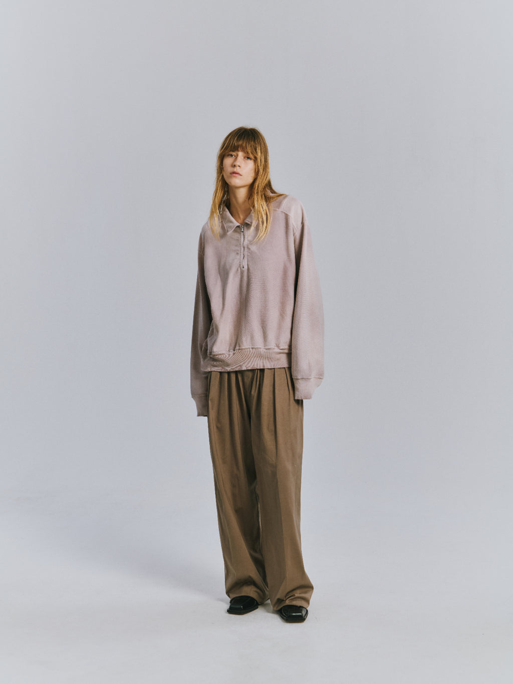 FLEECE-LINED SWEAT PULLOVER(P.DOPE)