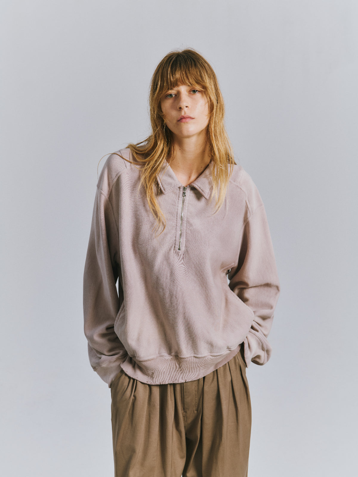FLEECE-LINED SWEAT PULLOVER(P.DOPE)