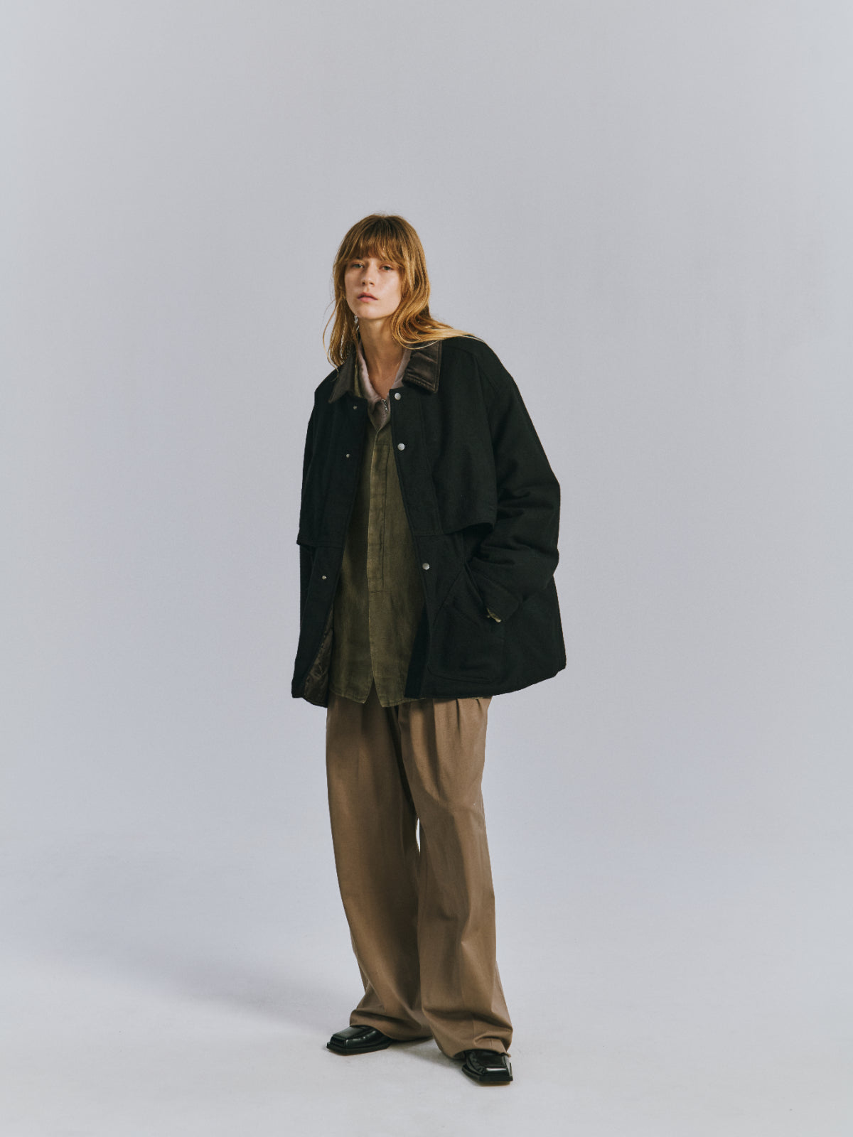 WOOL HALF JACKET(BLACK) – ANCELLM