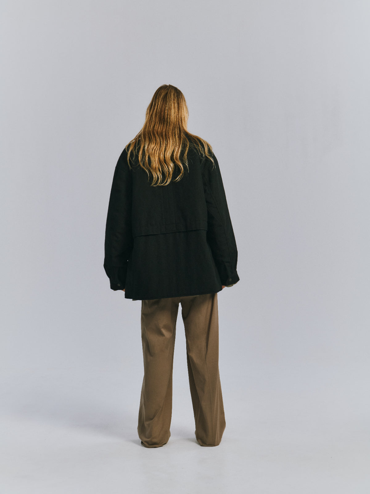 WOOL HALF JACKET(BLACK)