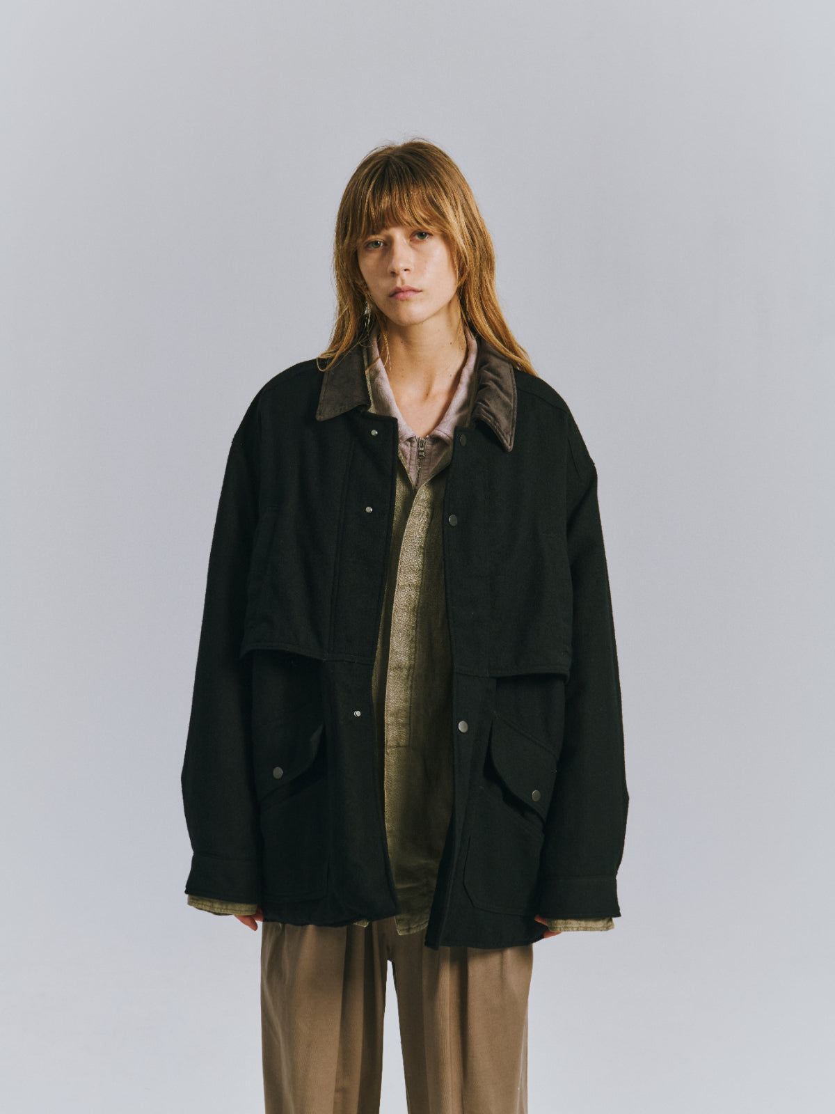 WOOL HALF JACKET(BLACK) – ANCELLM