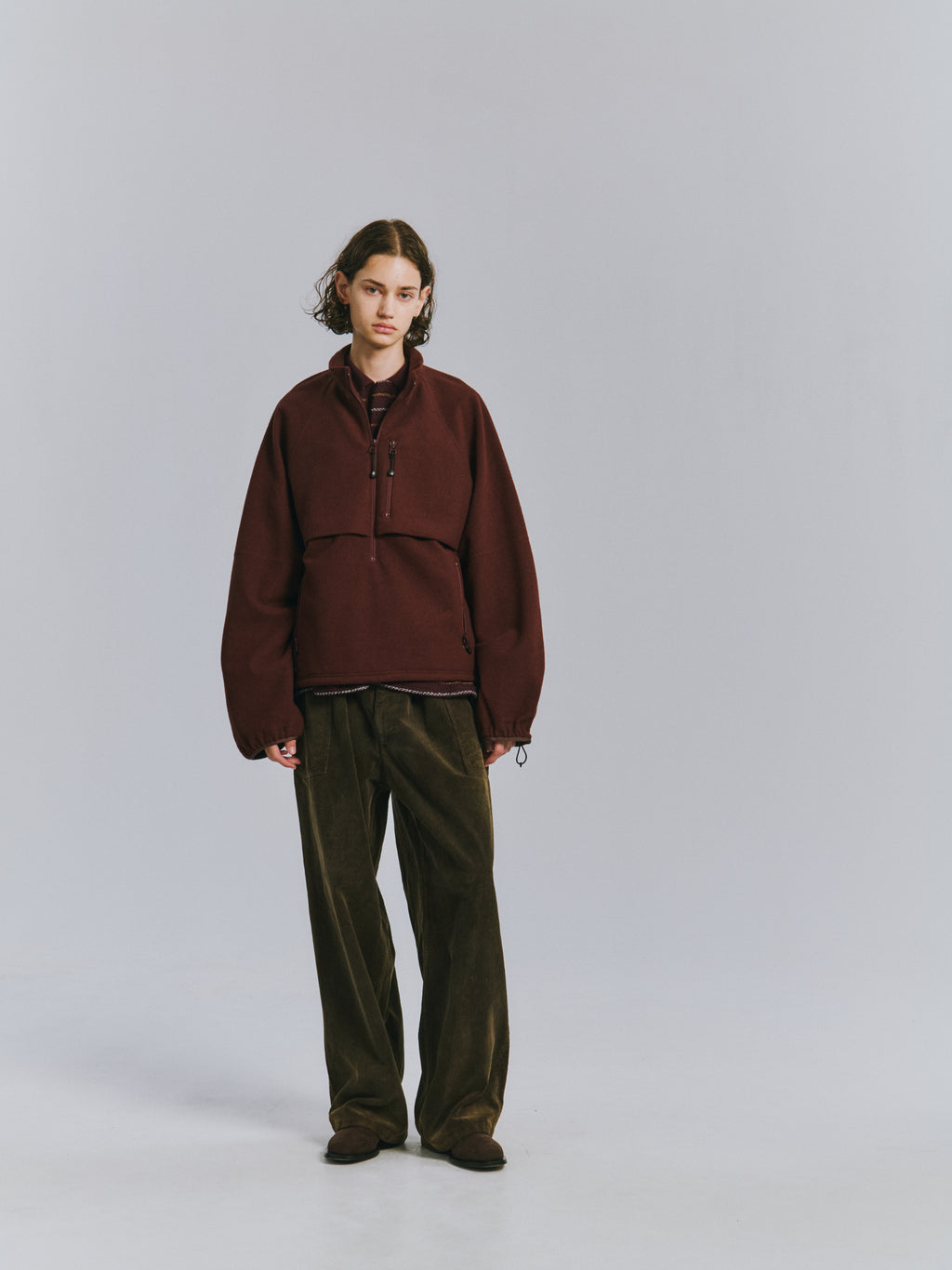 W/CA FLEECE BLOUSON(BLACK)