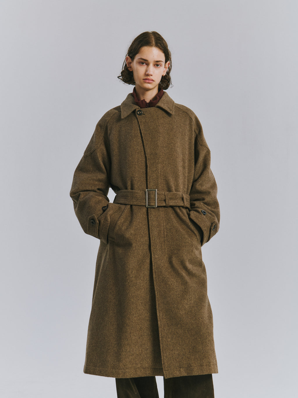 WOOL BLANKET BALMACAAN COAT(D.BROWN)