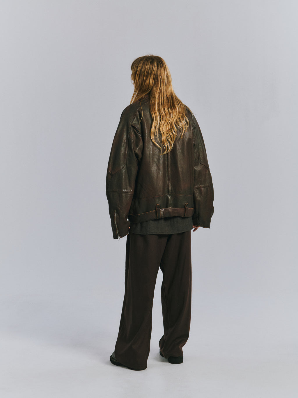 AGING H.L BELTED JACKET(D.BRICK)