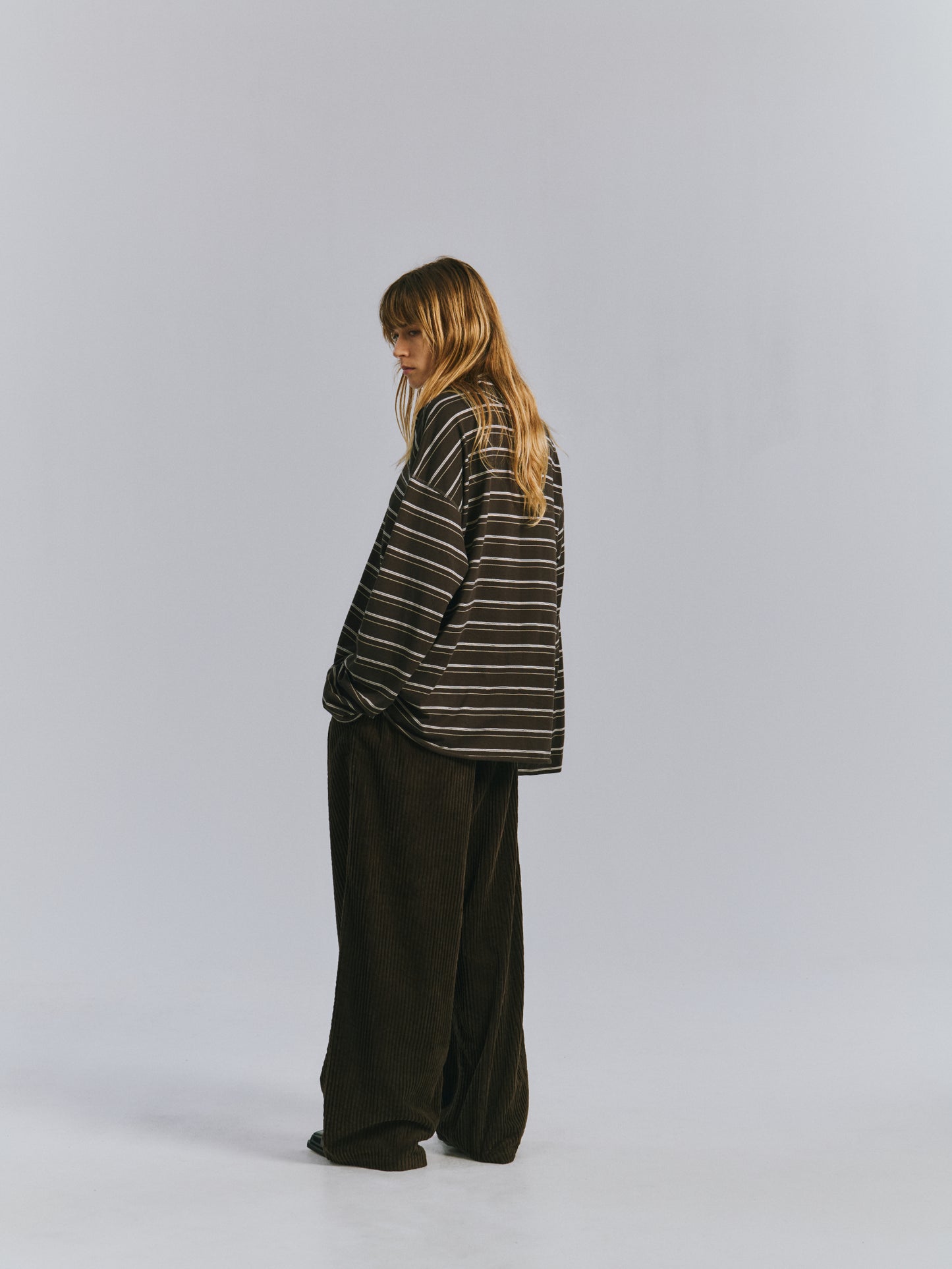 TURTLENECK BORDER LS T-SHIRT(BLACK)