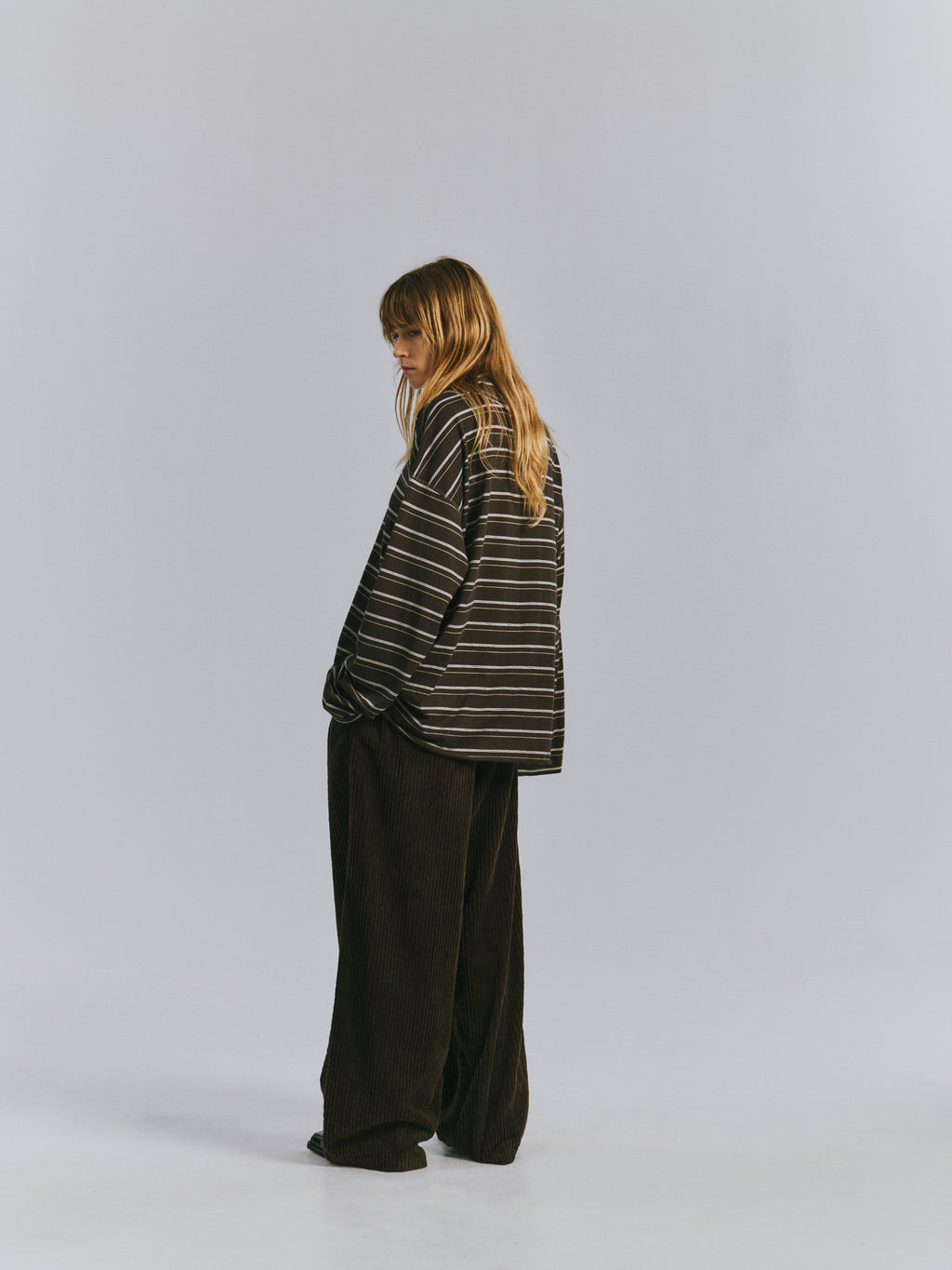 TURTLENECK BORDER LS T-SHIRT(BLACK)
