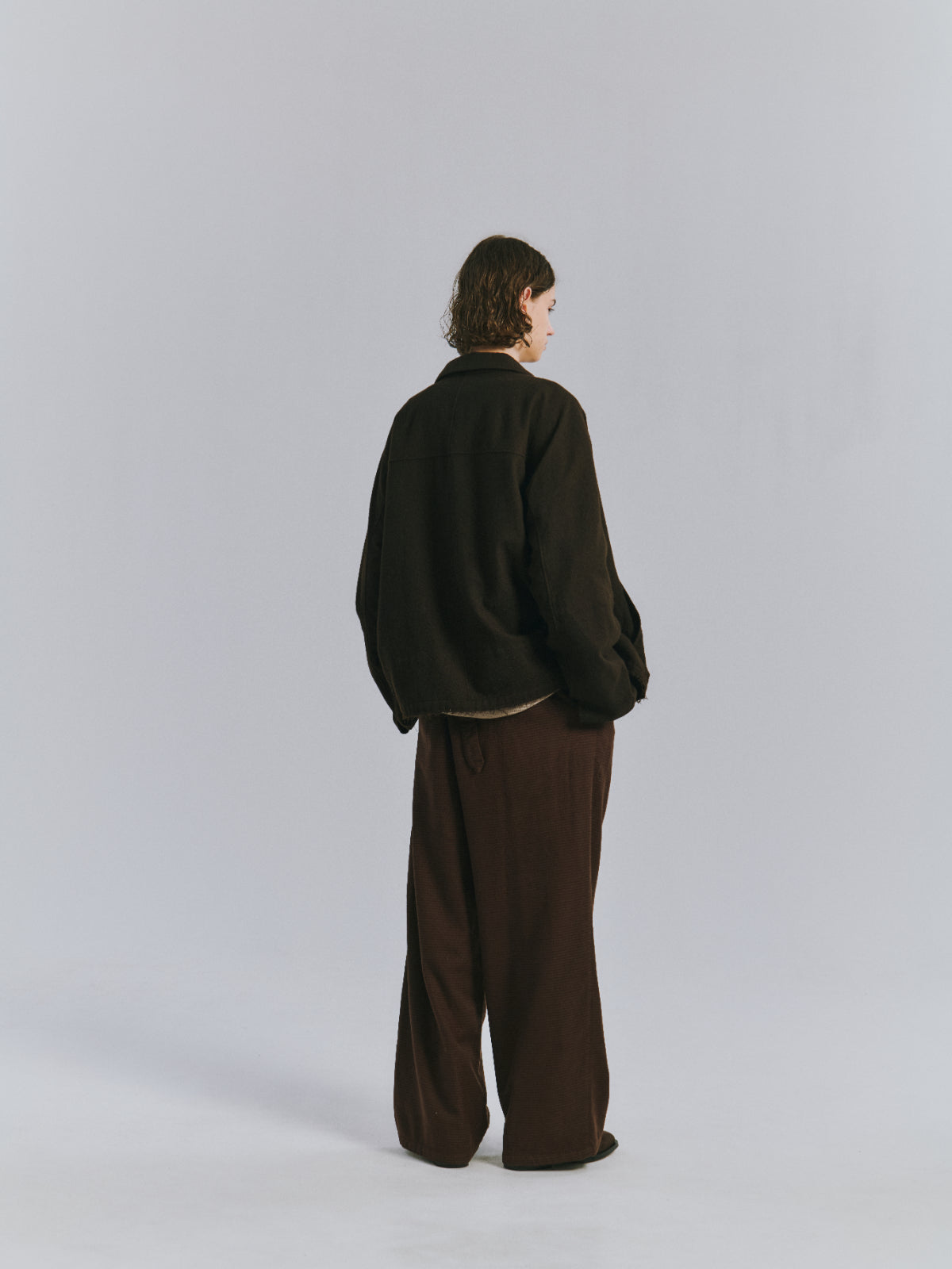 SHRINK WOOL ZIP-UP SHIRT JACKET(BROWN)