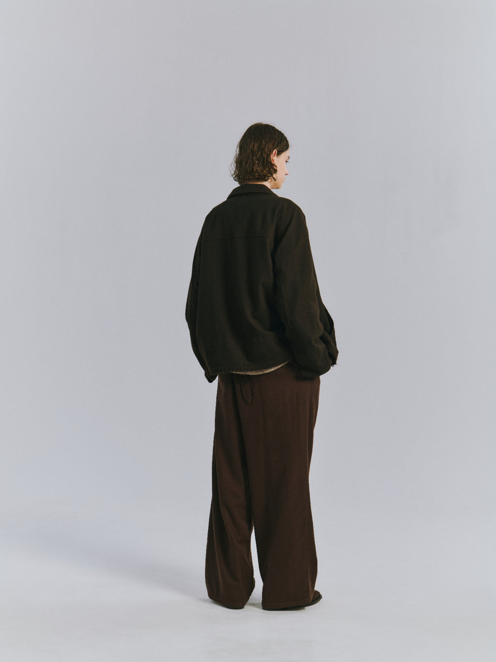 SHRINK WOOL ZIP-UP SHIRT JACKET(BROWN)