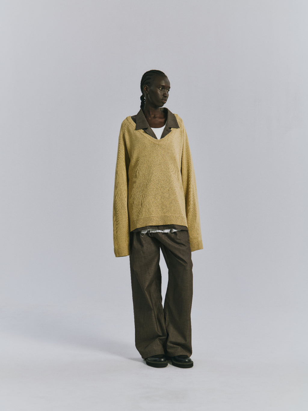 UV NECK KNIT(SAGE)