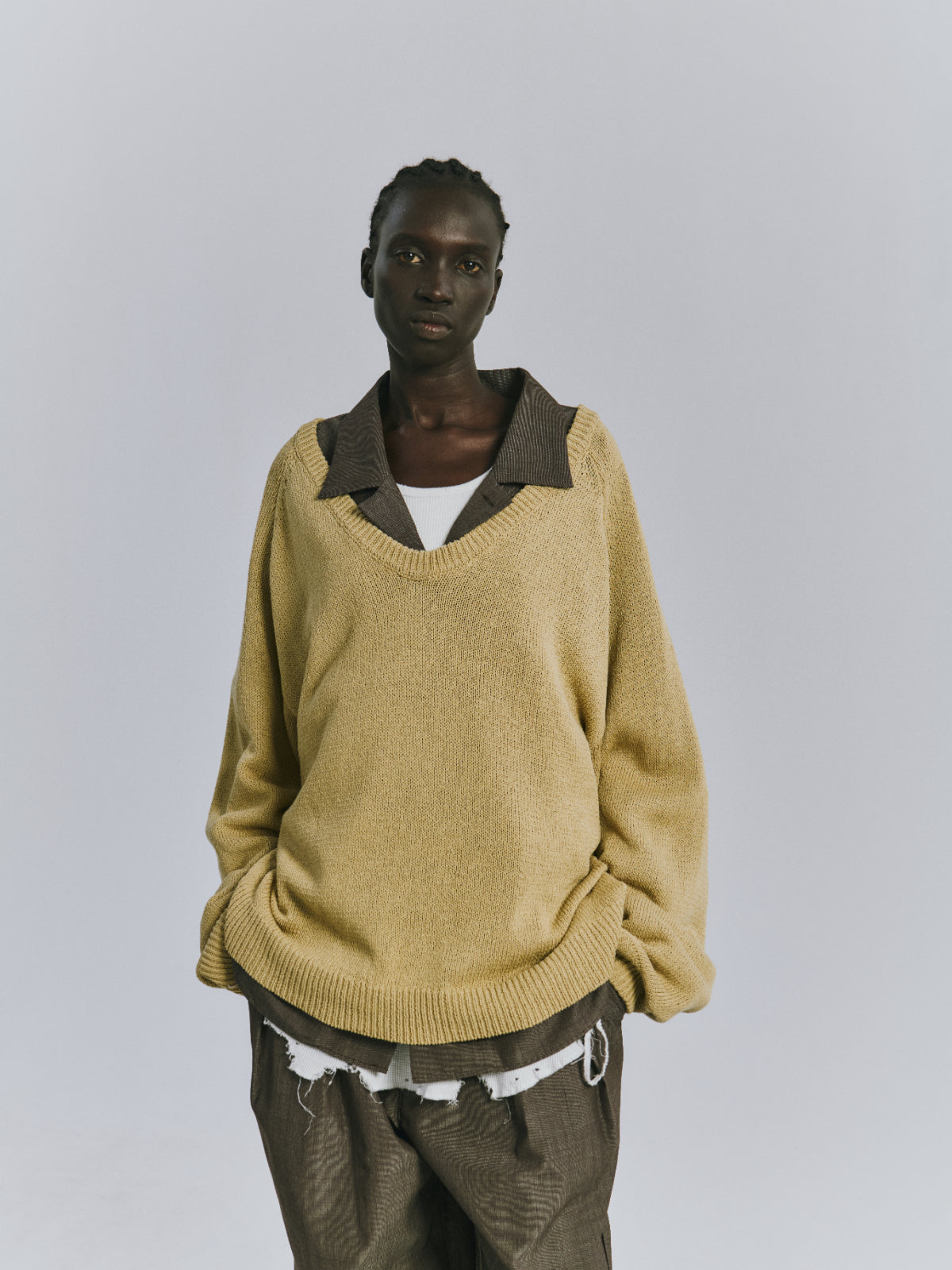 UV NECK KNIT(SAGE) – ANCELLM