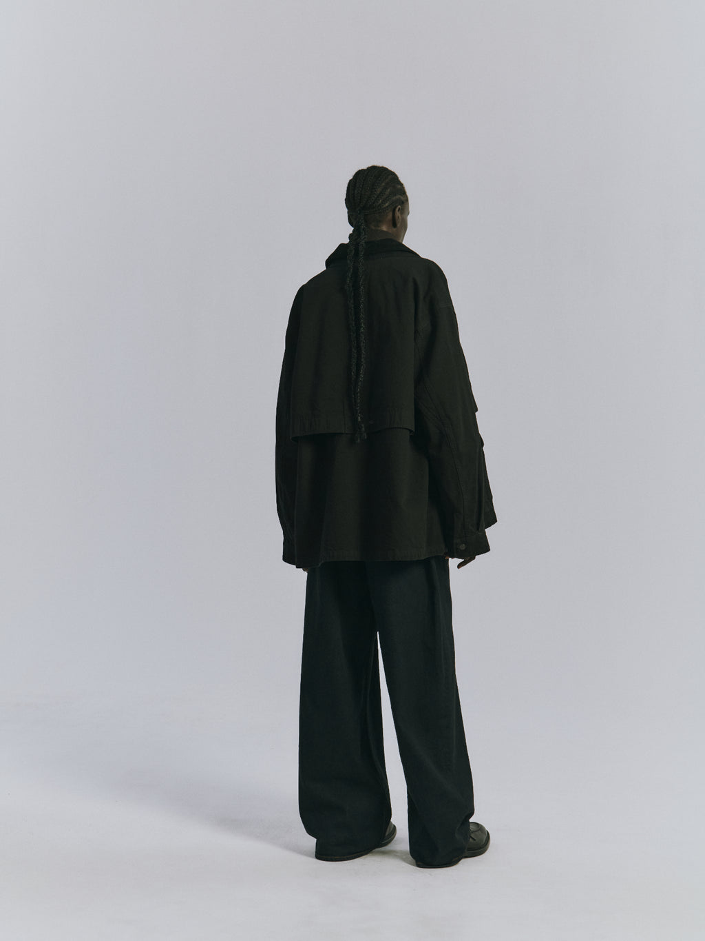 AGING DENIM HALF JACKET(BLACK)