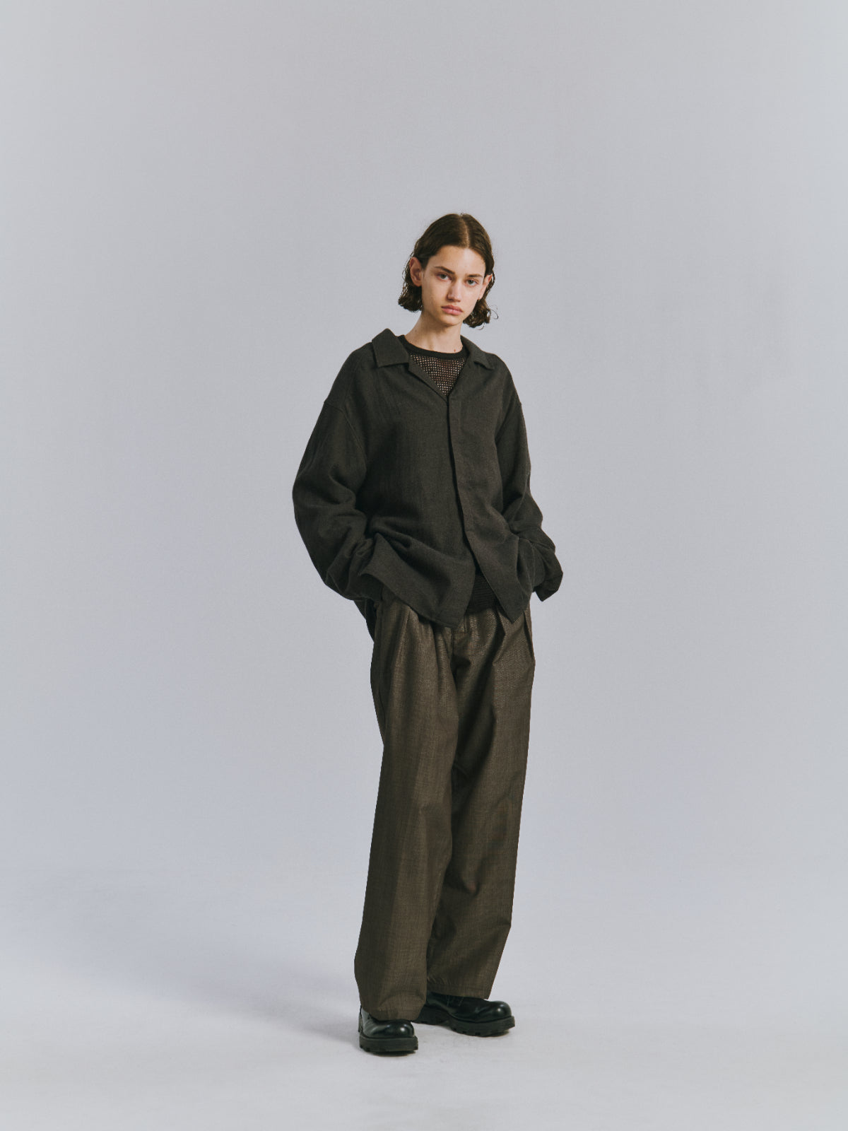 HAKEME WIDE SLACKS(BROWN)